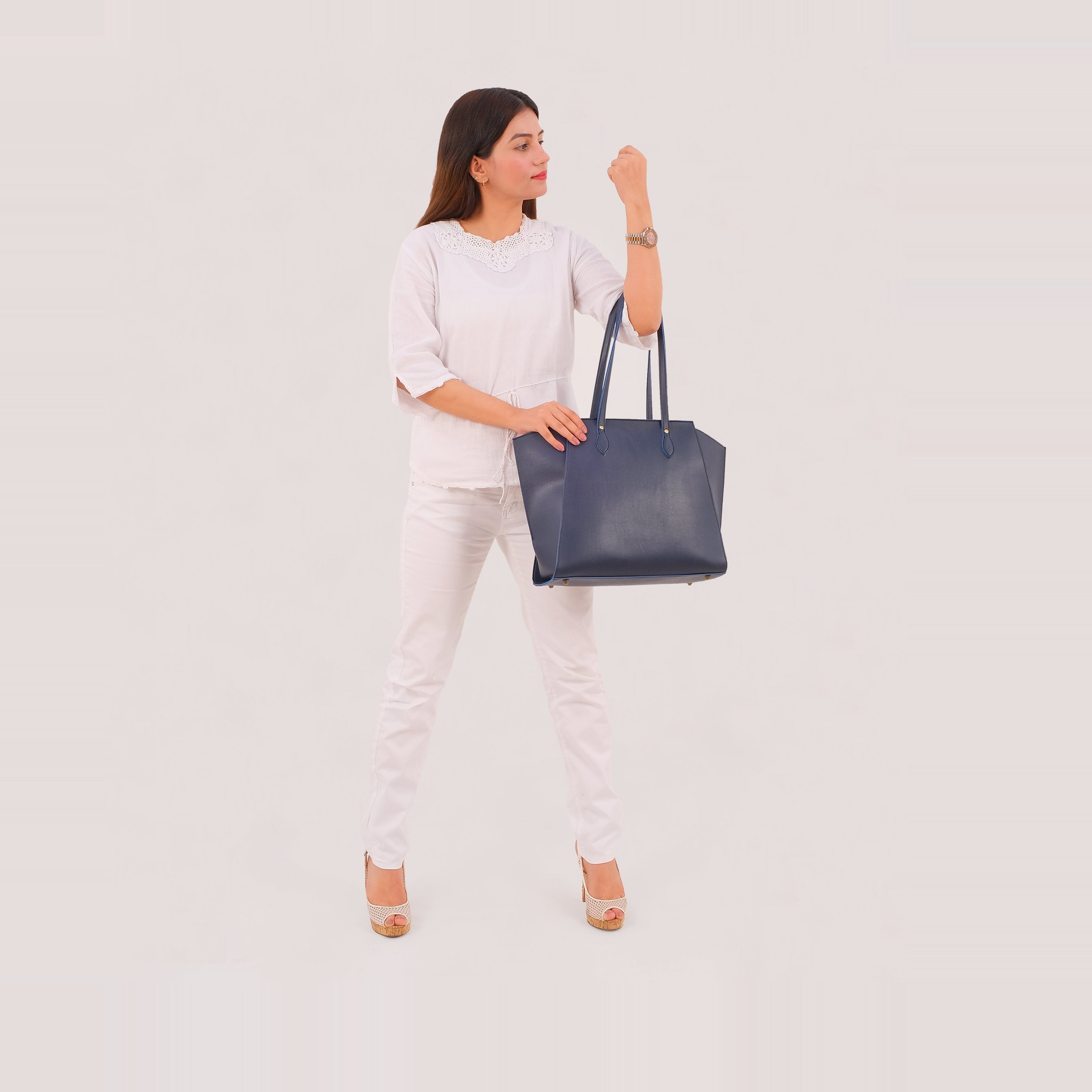 Blue classic tote bag