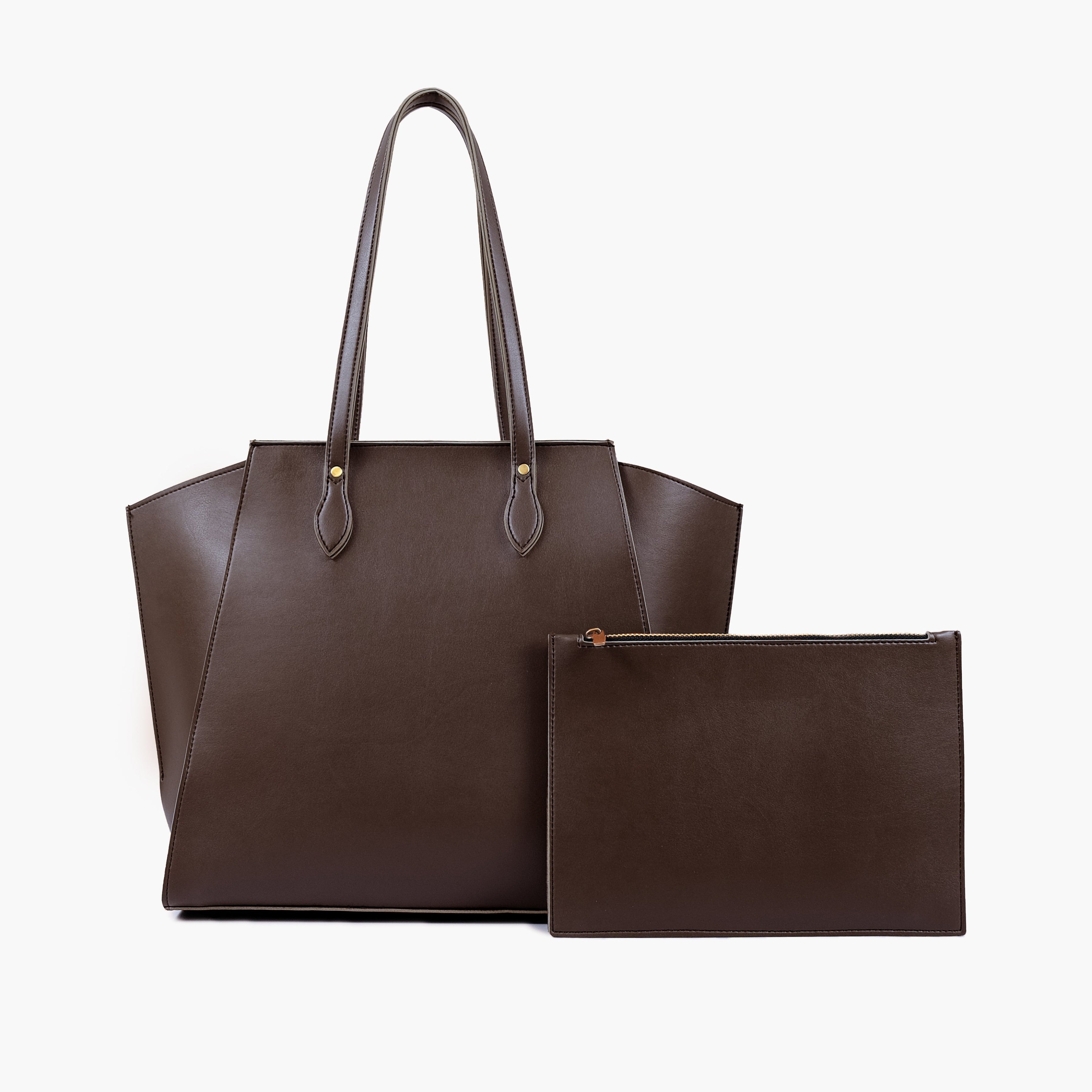 Dark brown classic tote bag