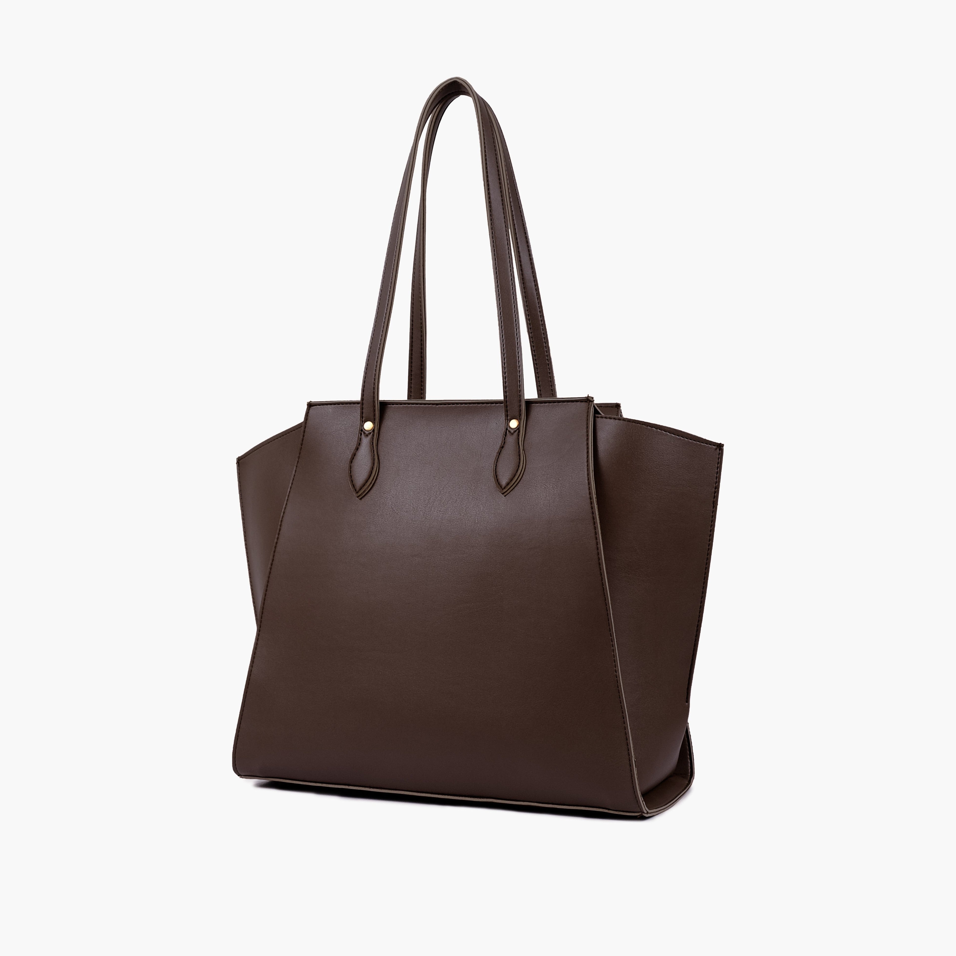 Dark brown classic tote bag