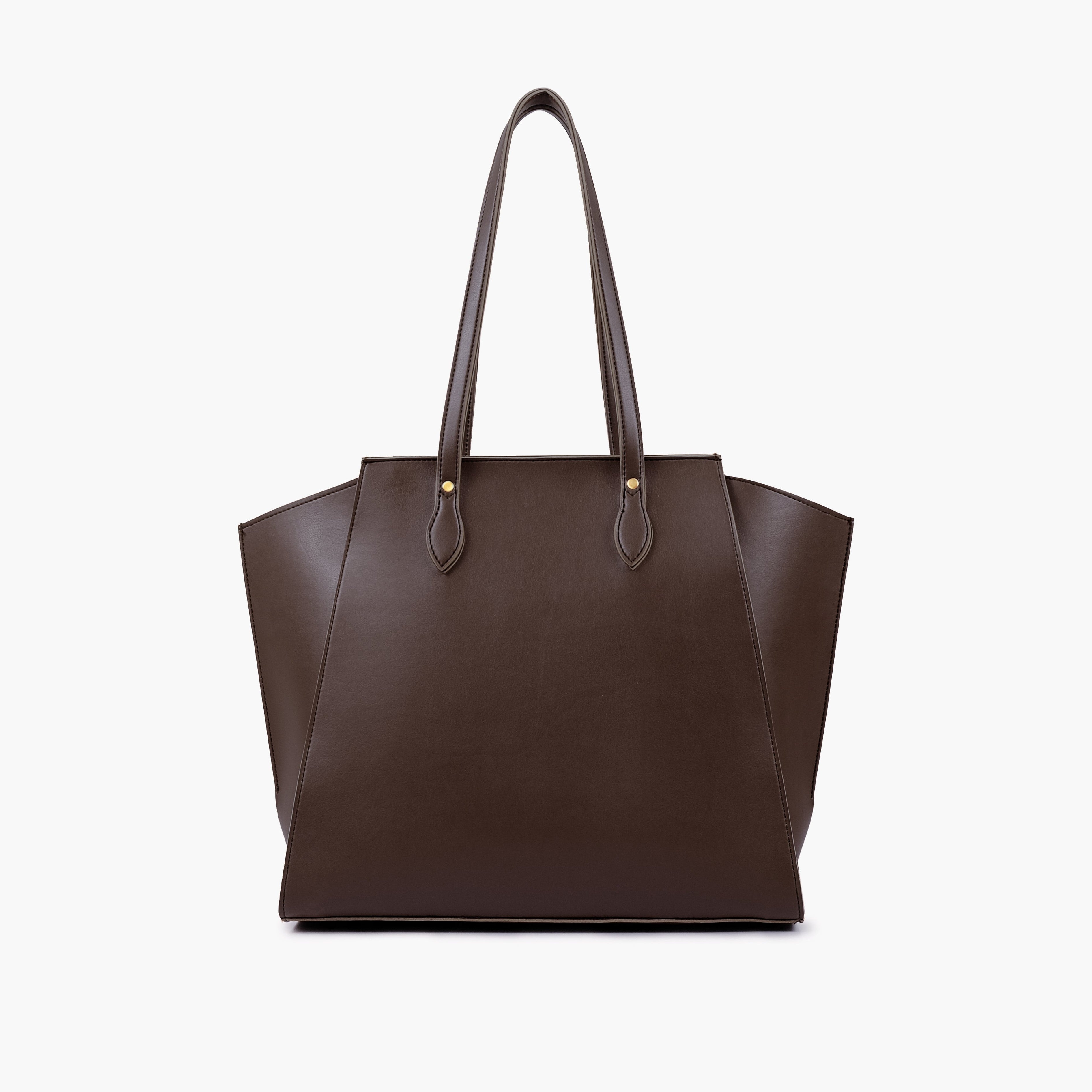 Dark brown classic tote bag