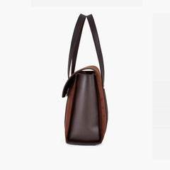 Dark brown suede carry-all satchel bag