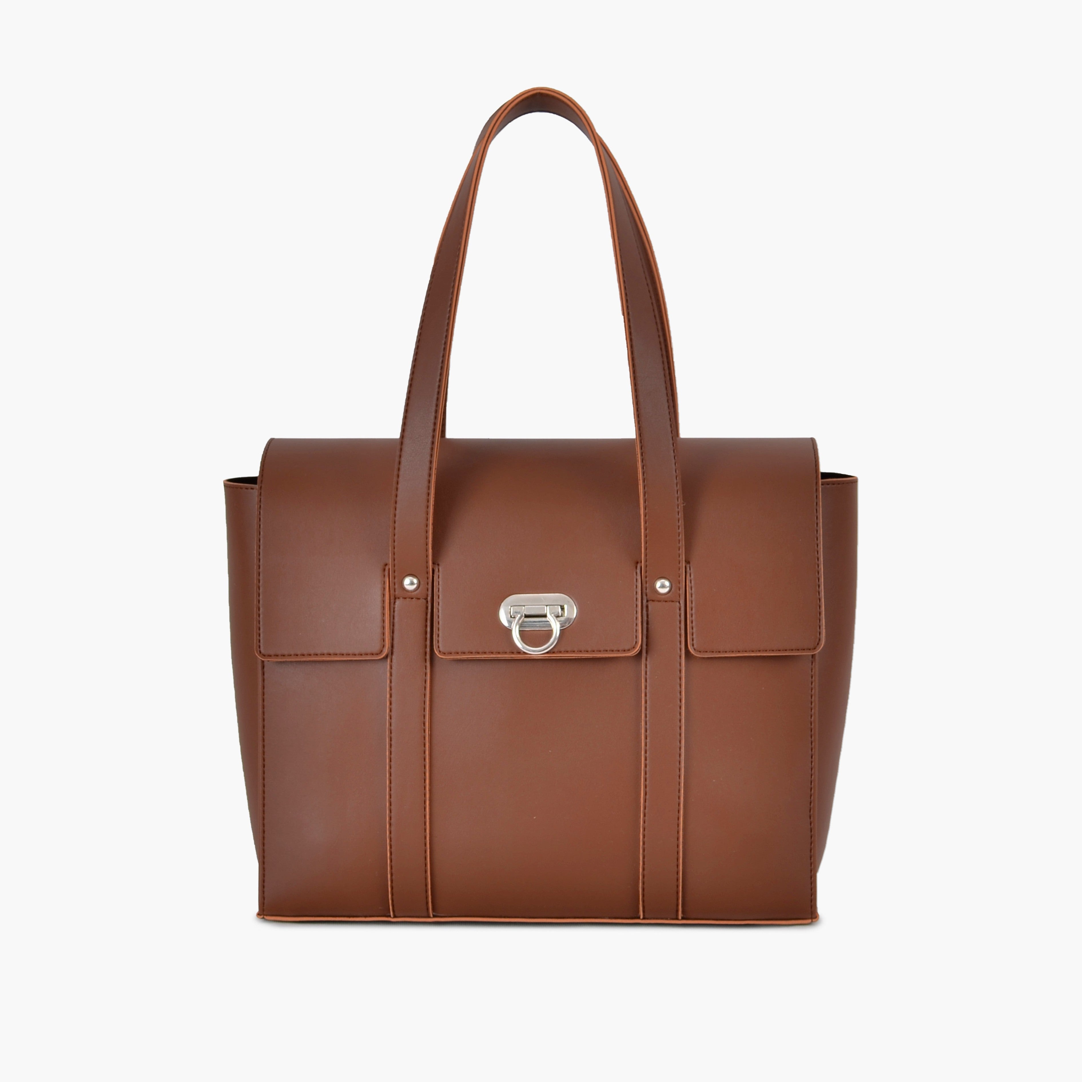 Brown carry-all satchel bag