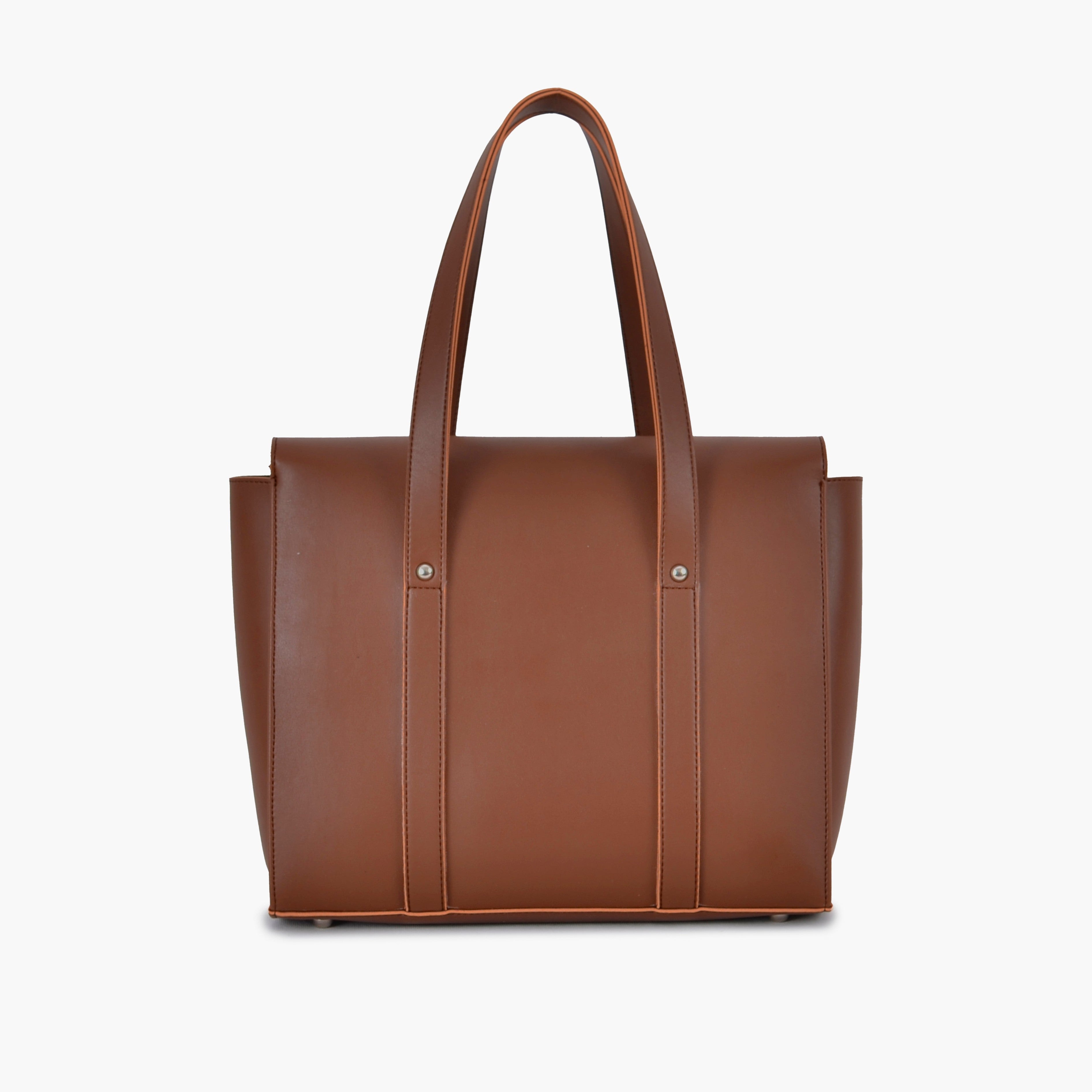 Brown carry-all satchel bag