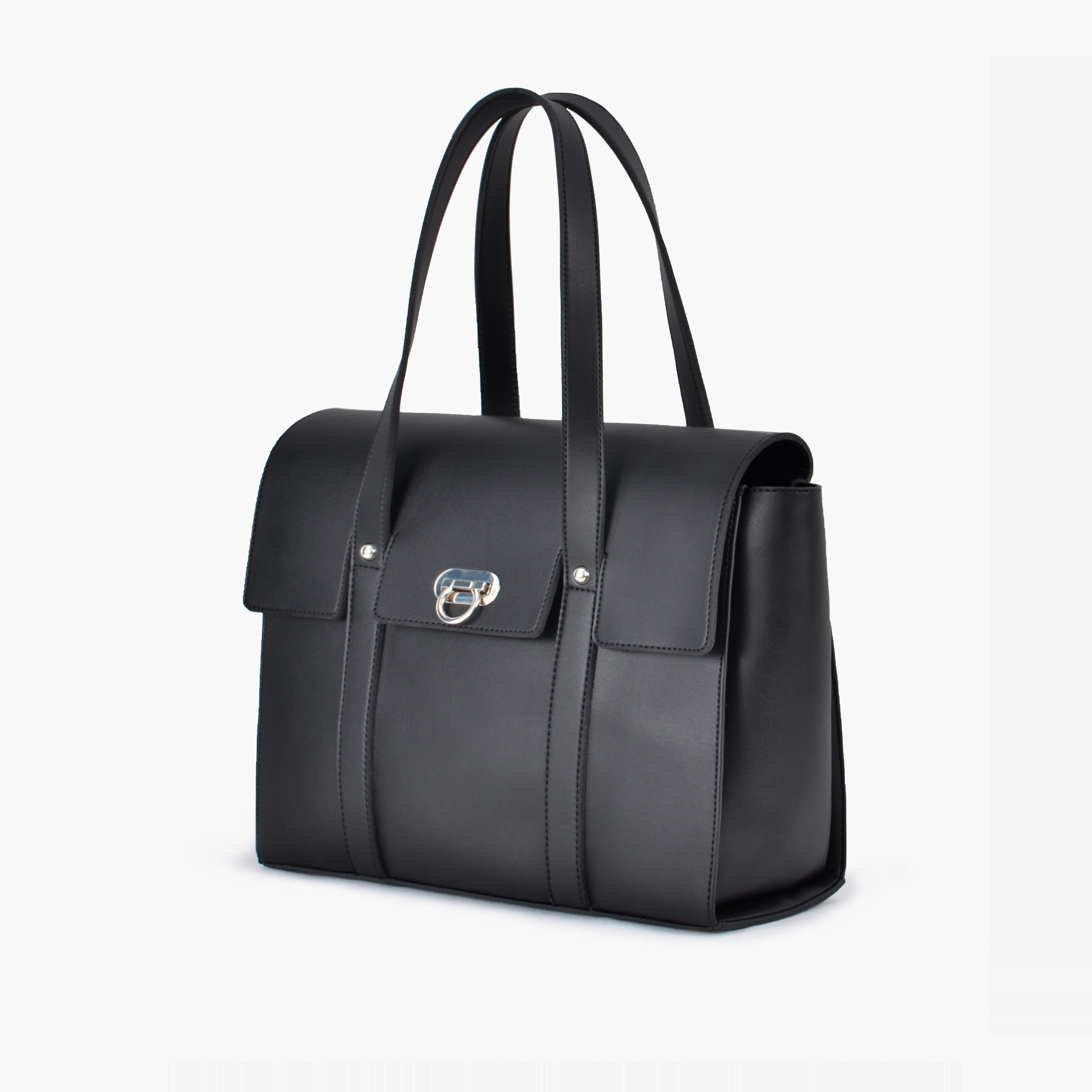 Black carry-all satchel bag