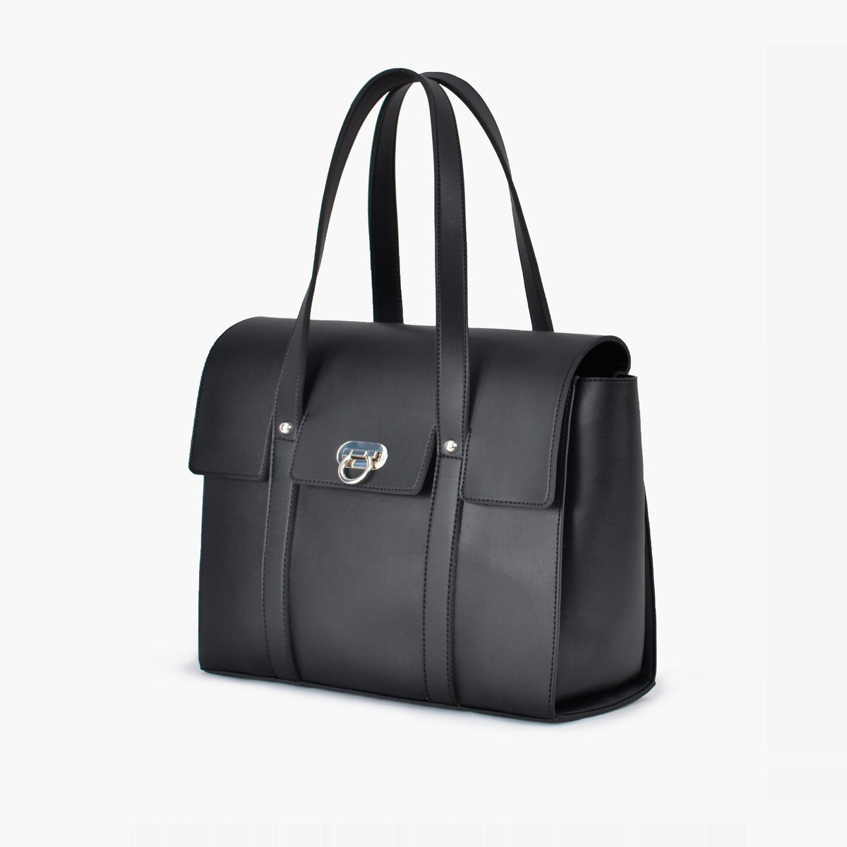 Black carry-all satchel bag