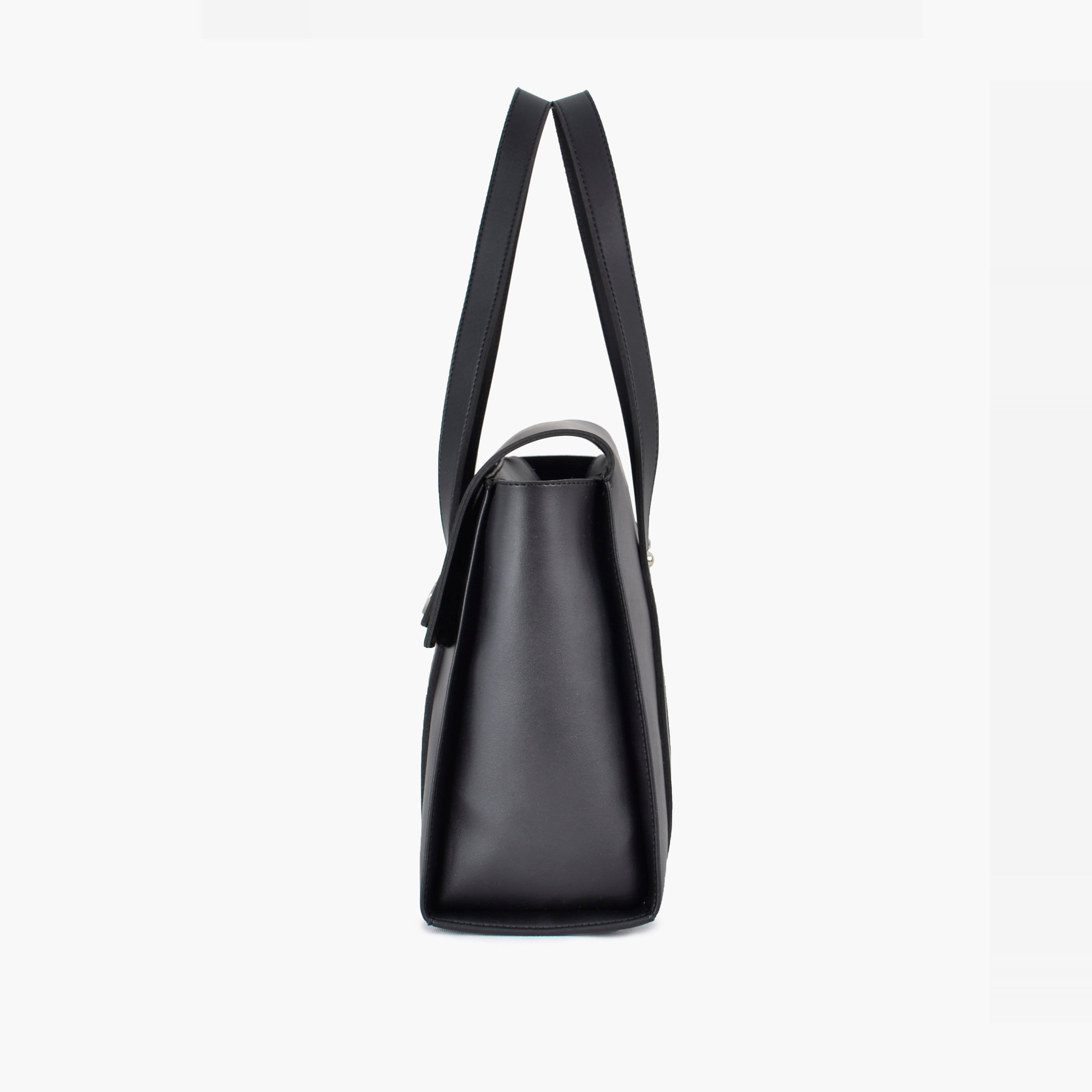 Black carry-all satchel bag