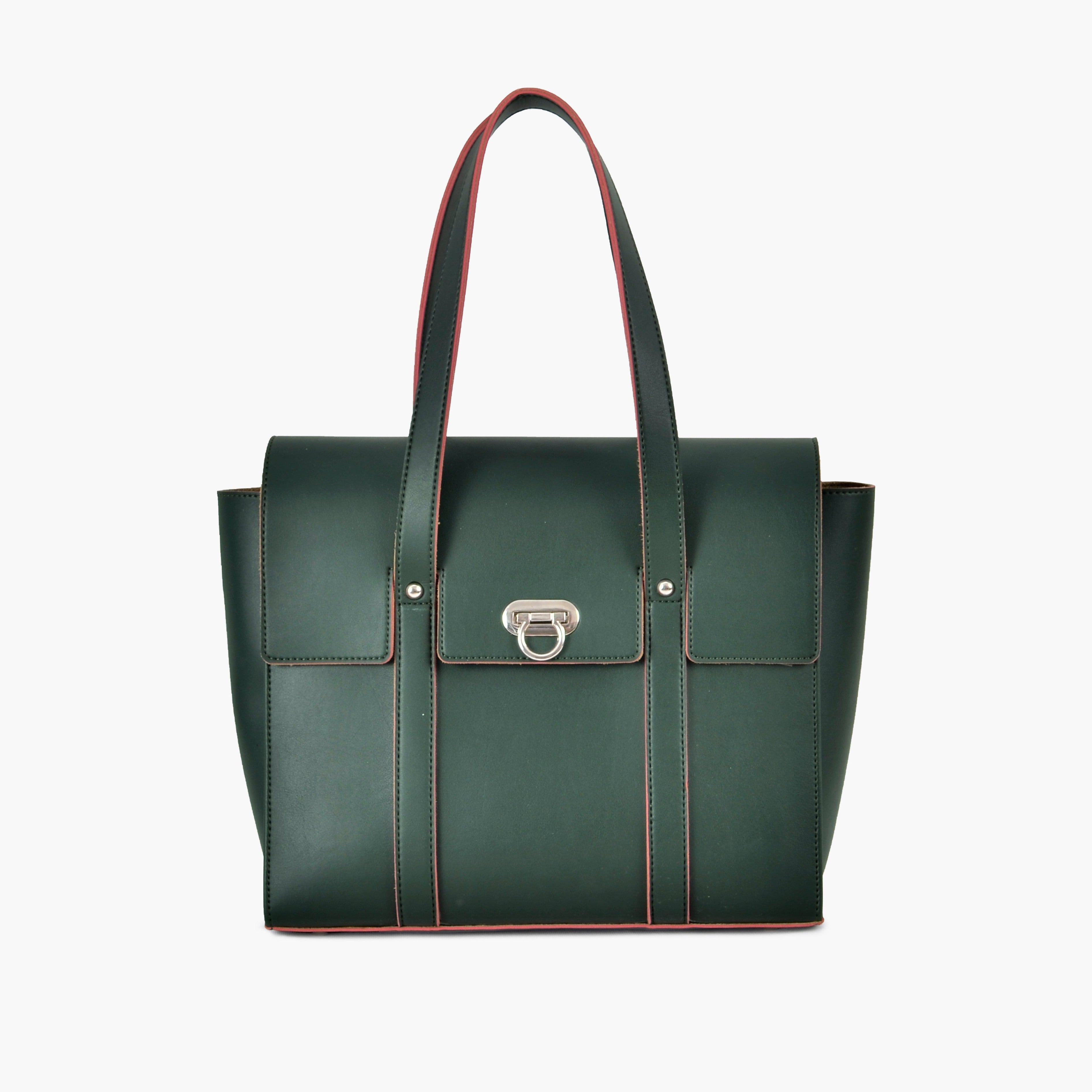 Army green carry-all satchel bag