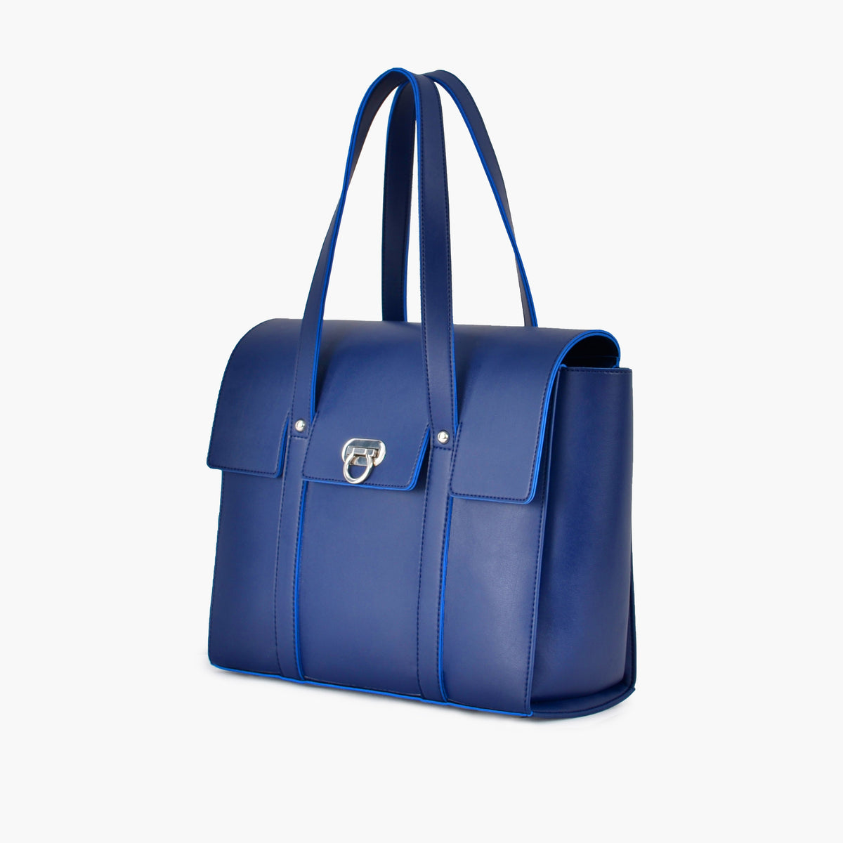 Blue carry-all satchel bag