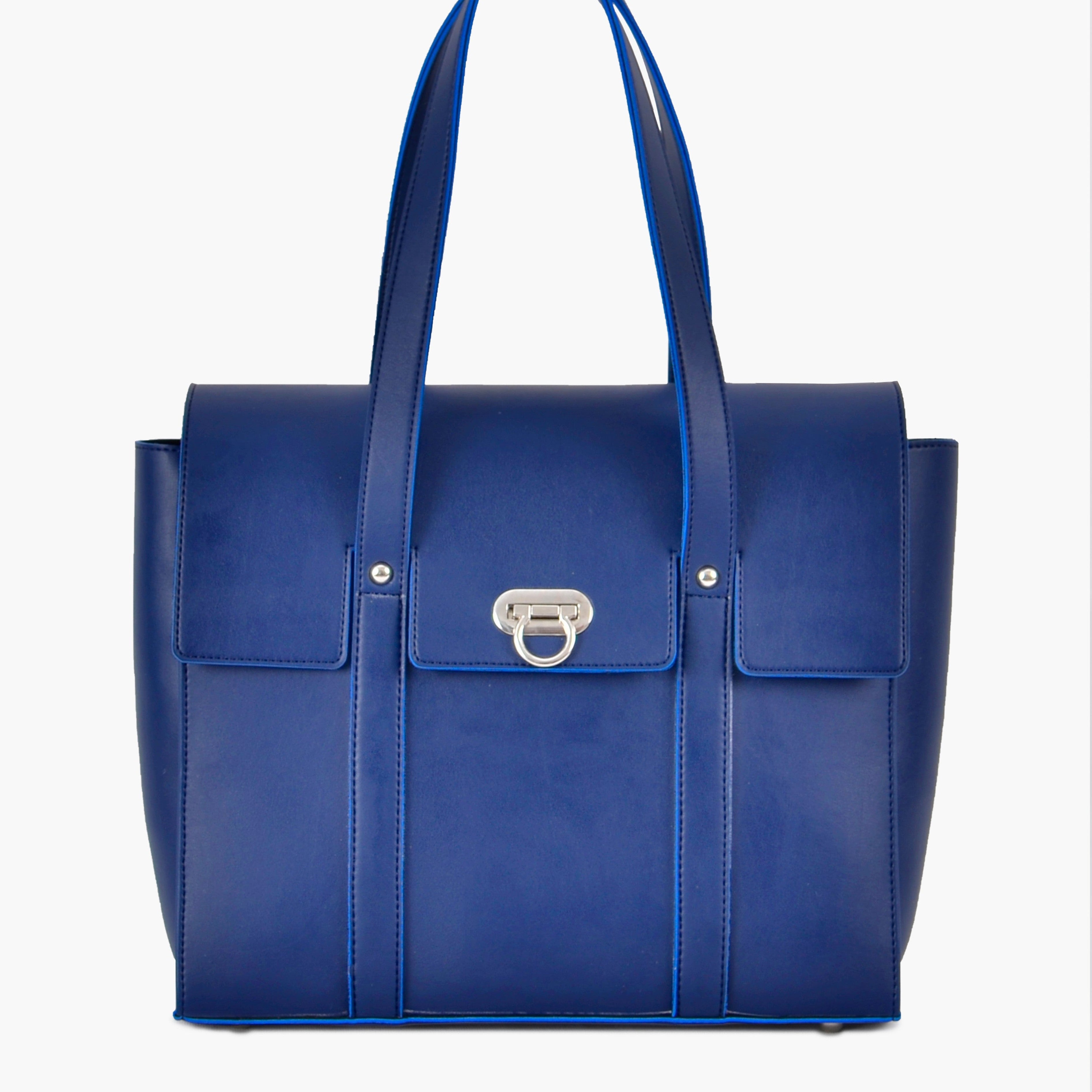 Blue carry-all satchel bag