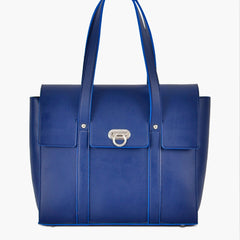 Blue carry-all satchel bag