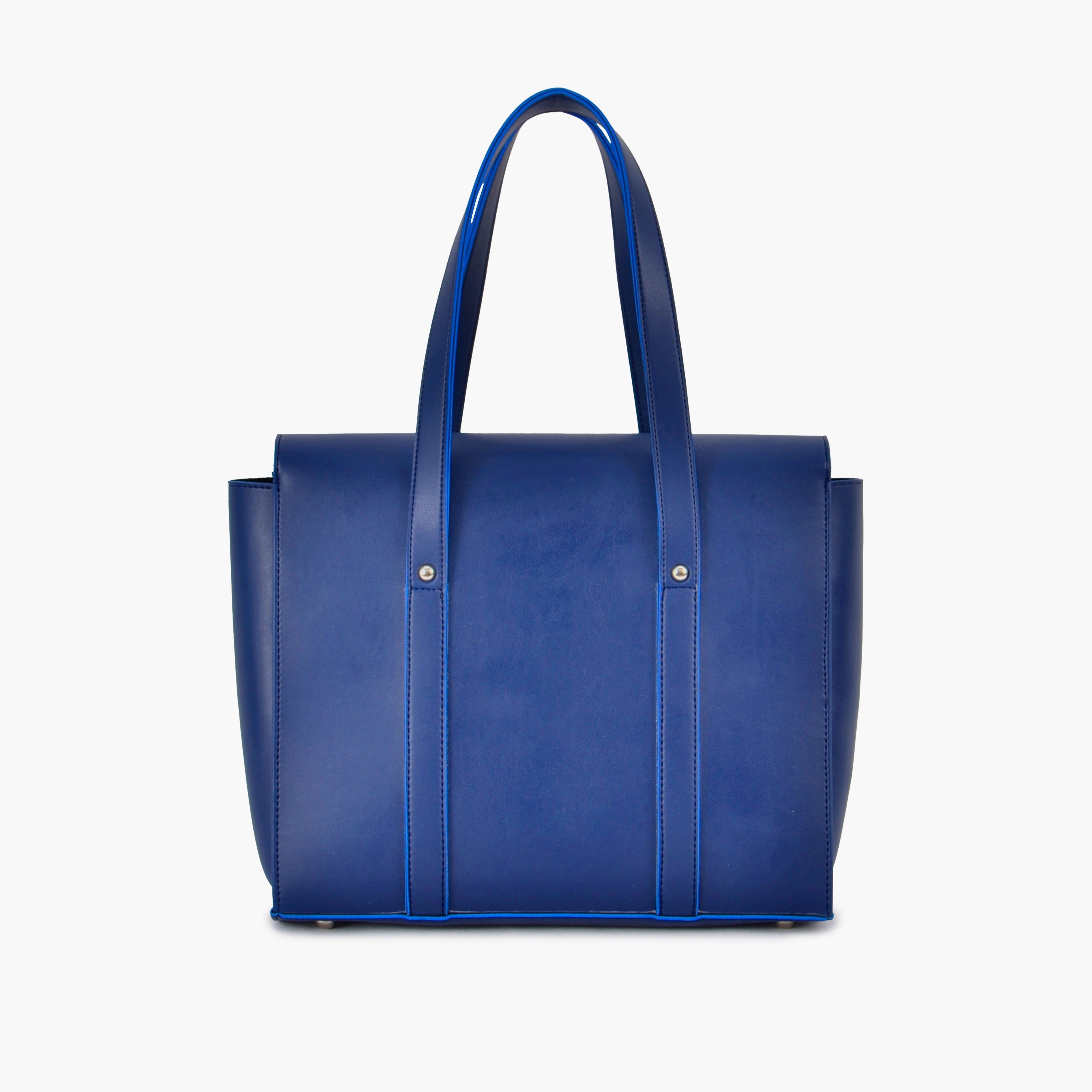 Blue carry-all satchel bag