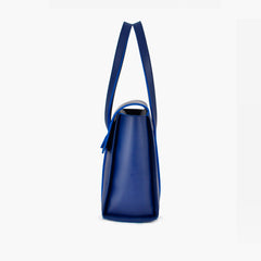 Blue carry-all satchel bag