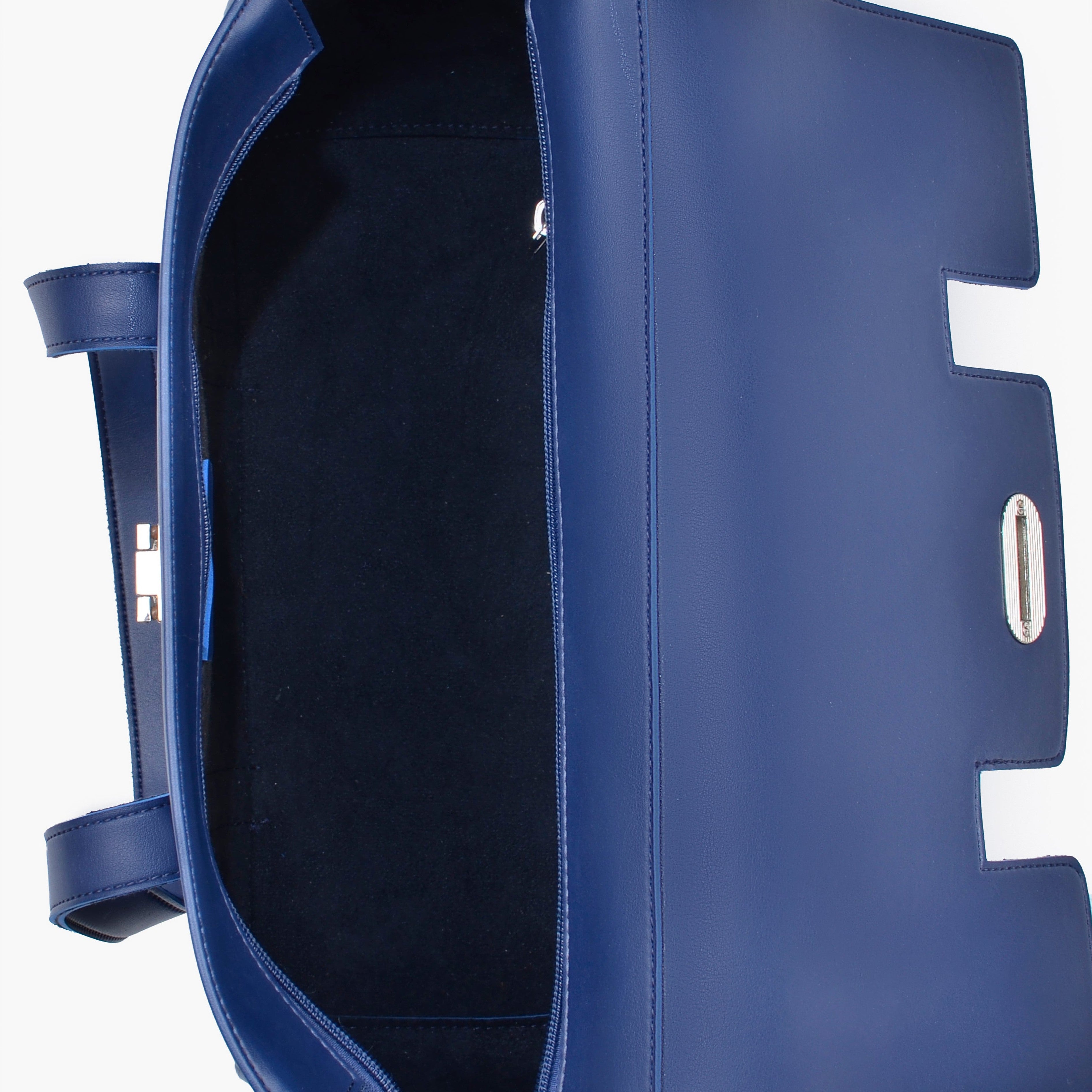 Blue carry-all satchel bag