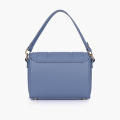 Sky blue compact top-handle cross-body bag
