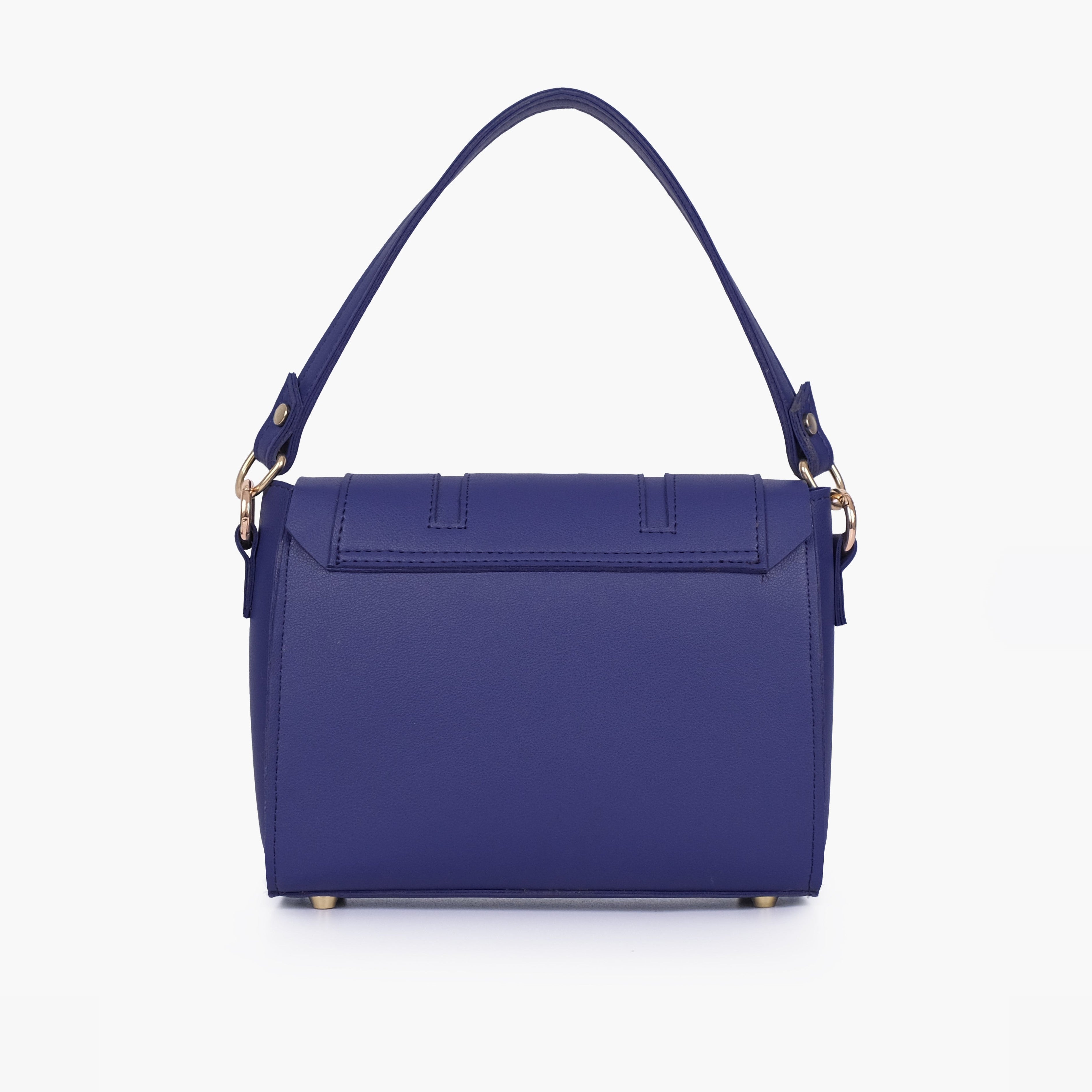 Dark blue compact top-handle cross-body bag