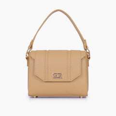 Coffee compact top-handle cross-body bag