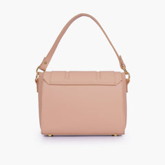 Peach compact top-handle cross-body bag