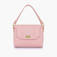 Pink compact top-handle cross-body bag