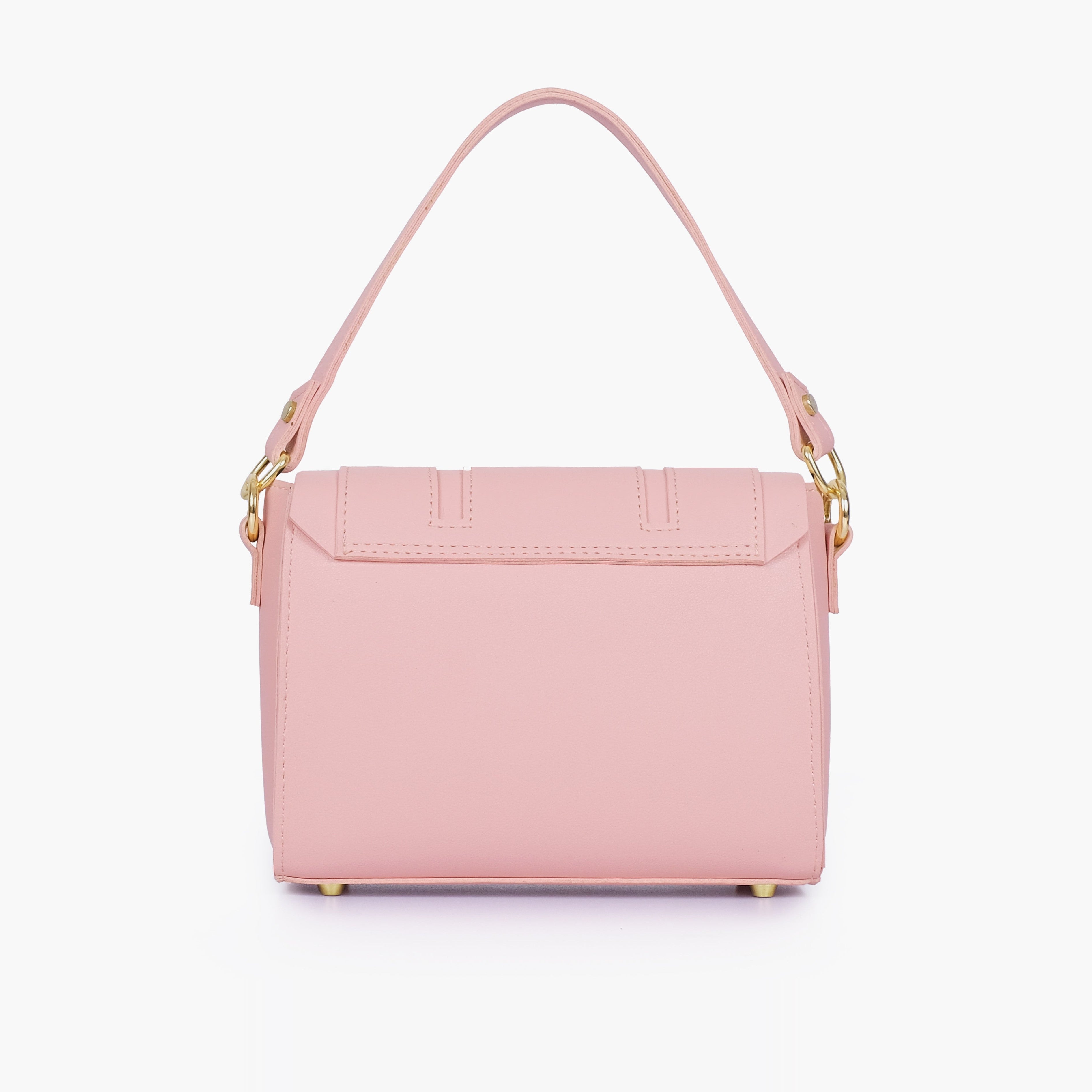 Pink compact top-handle cross-body bag