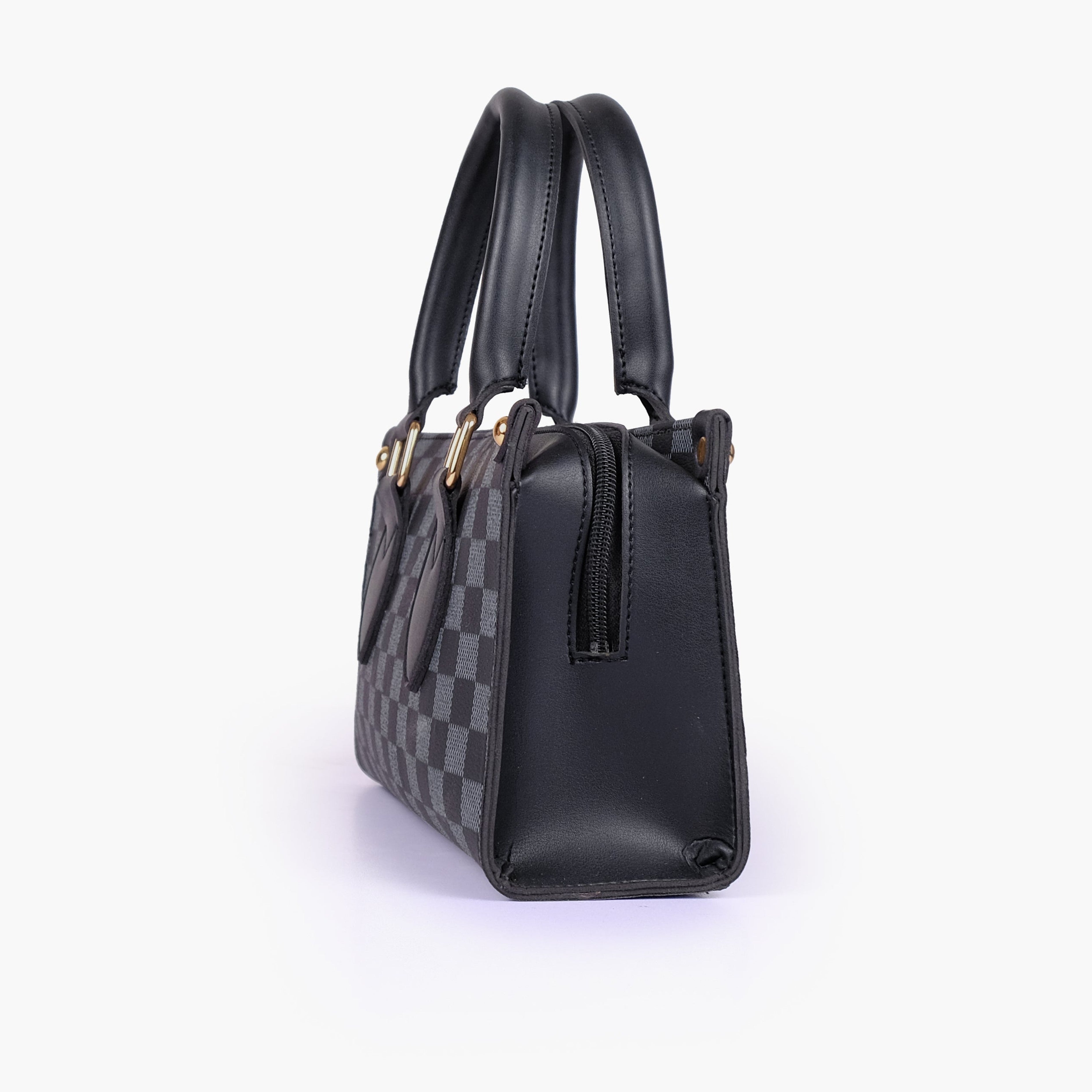 Black checkered on-the-go mini bag