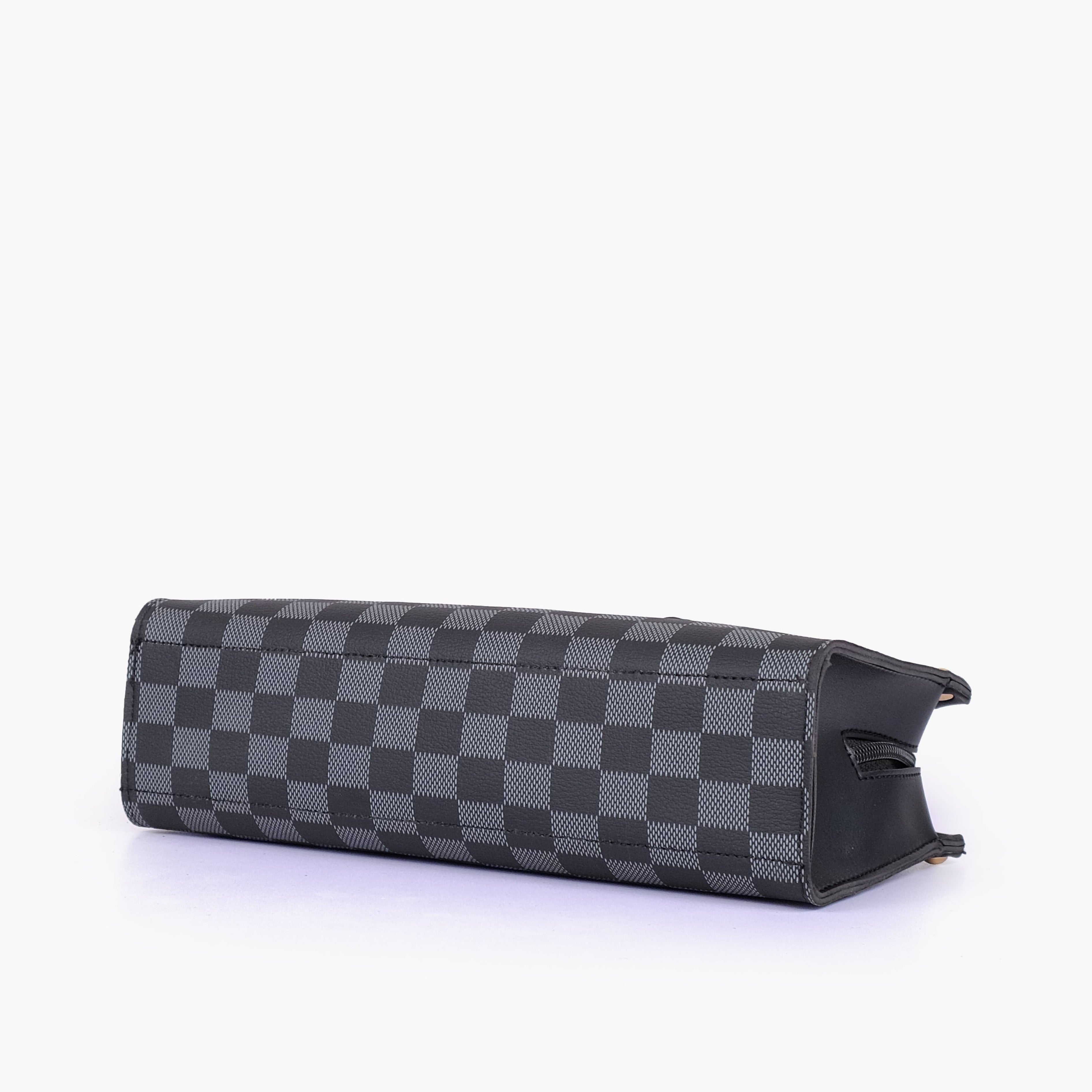 Black checkered on-the-go mini bag