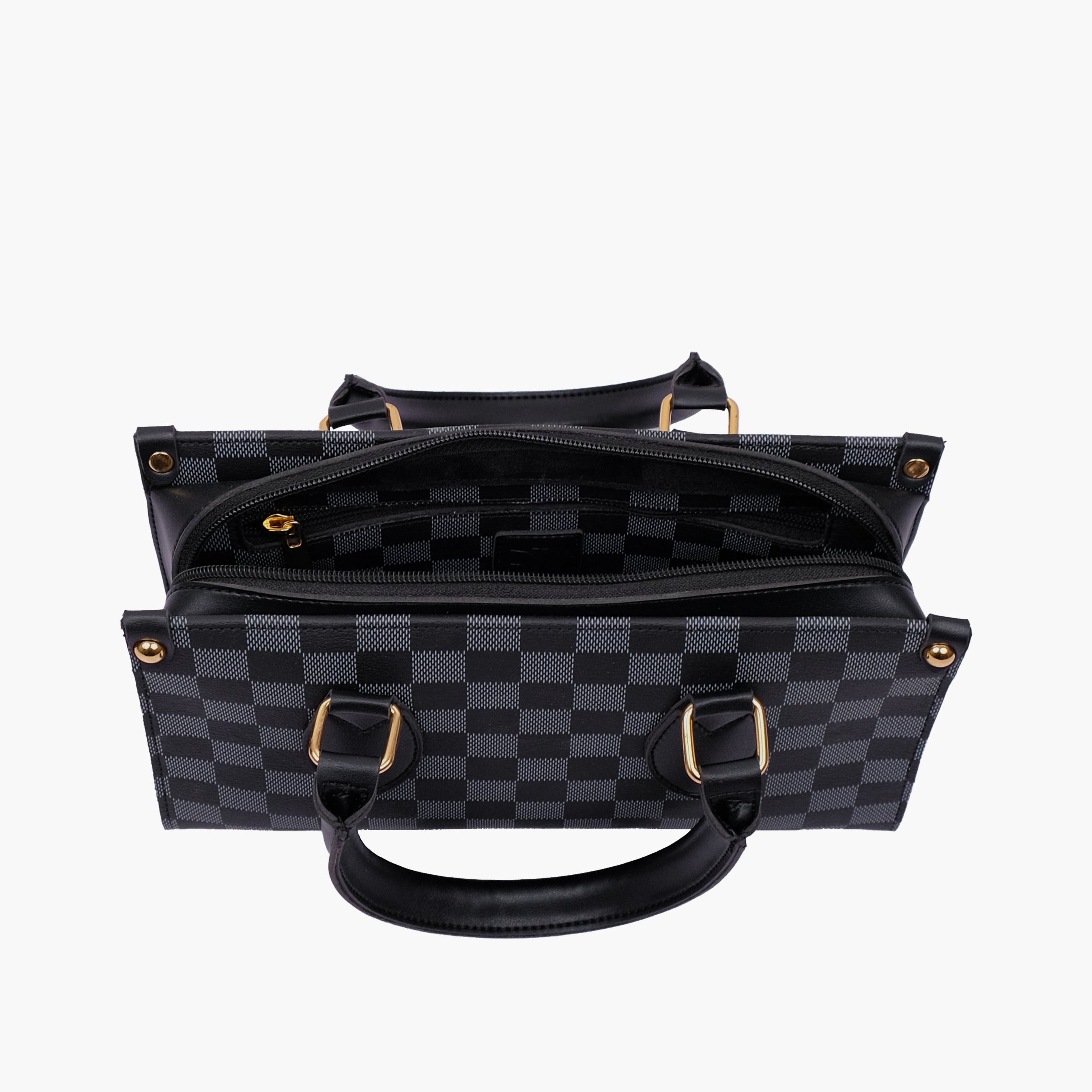 Black checkered on-the-go mini bag