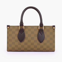 Brown checkered on-the-go mini bag
