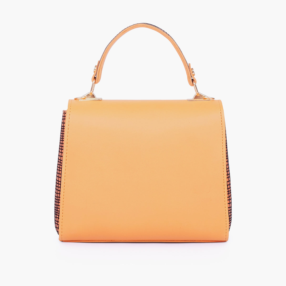 Mustard criss-cross top-handle bag