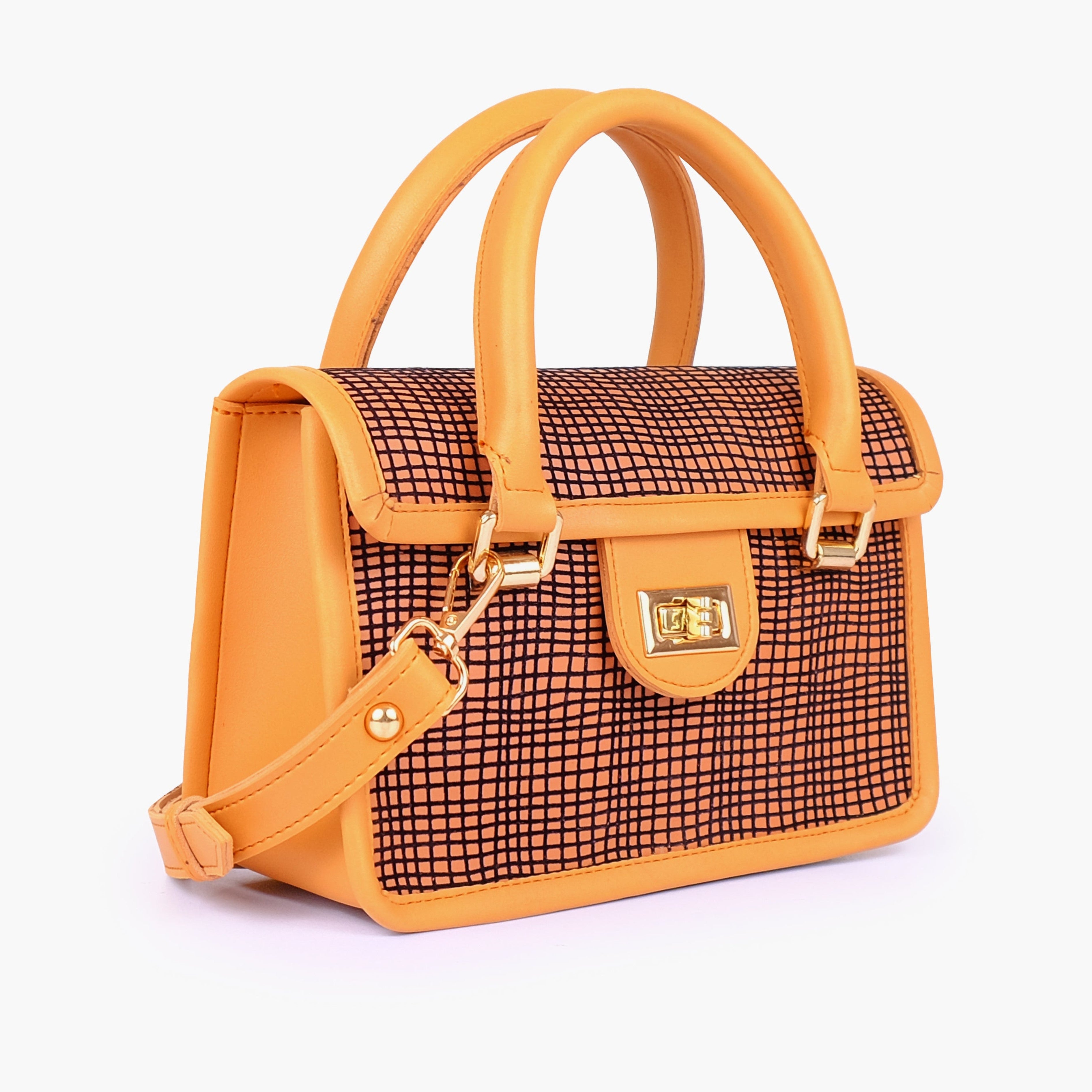 Mustard patterned cross-body with flap