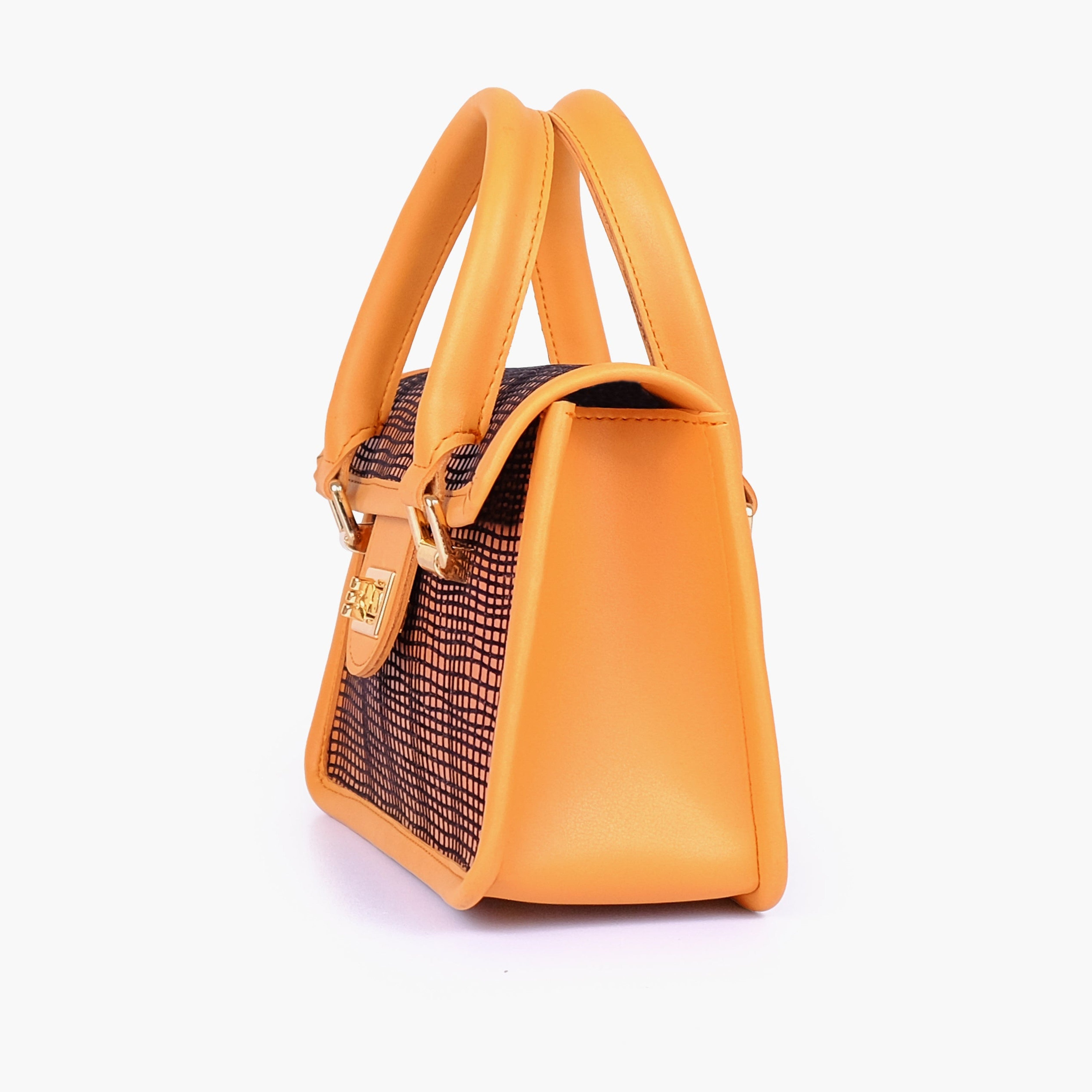 Mustard patterned cross-body with flap