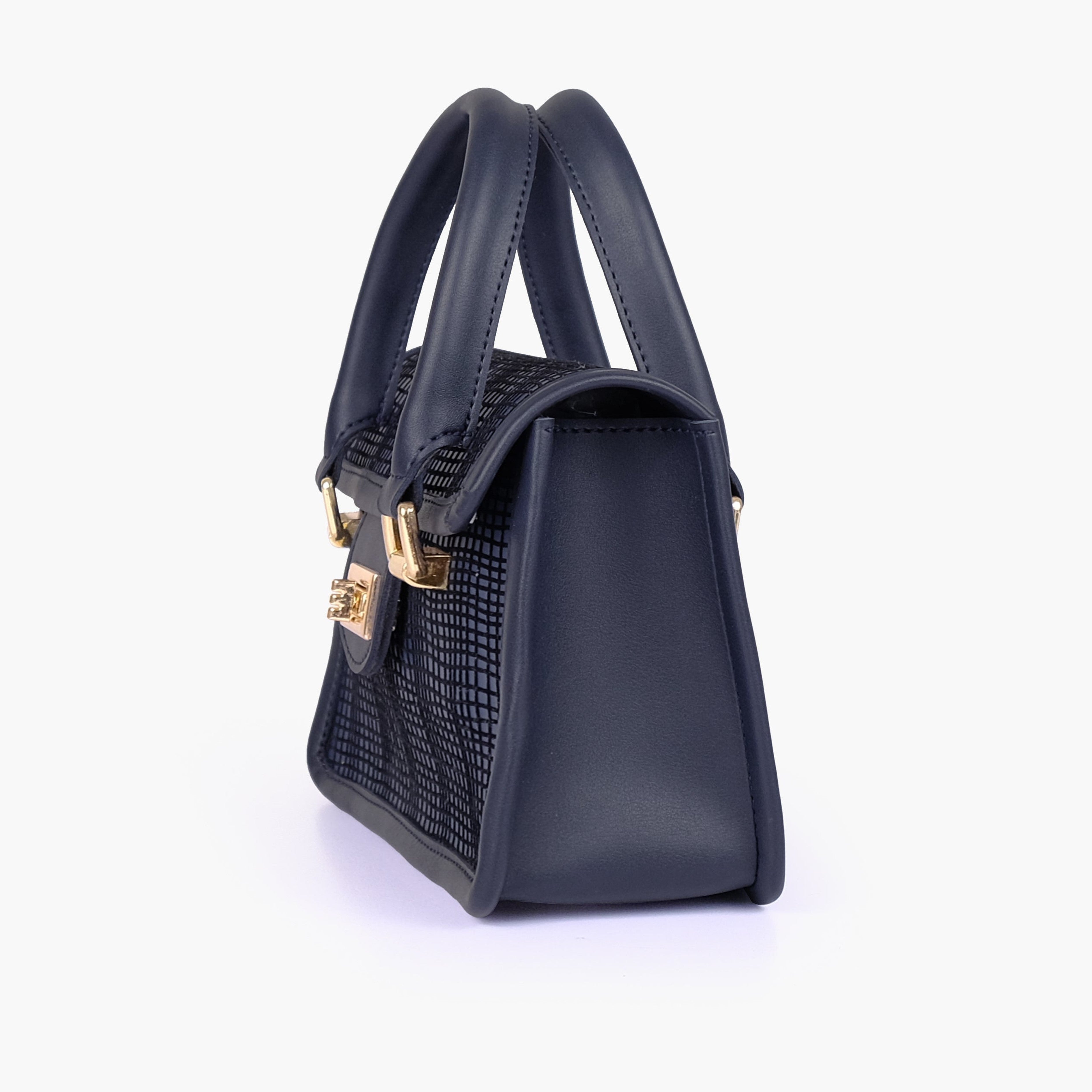 Blue patterned cross-body with flap