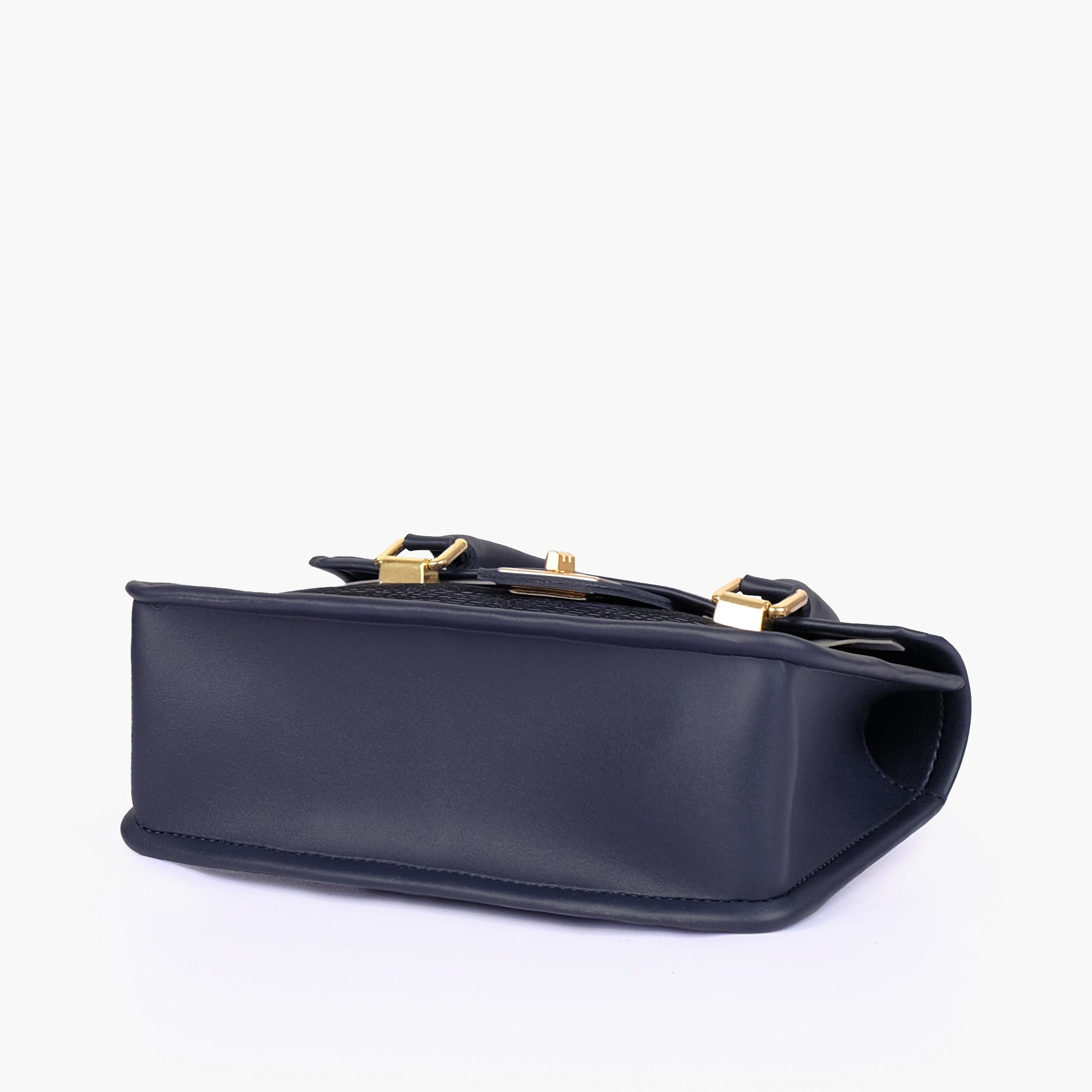 Blue patterned cross-body with flap