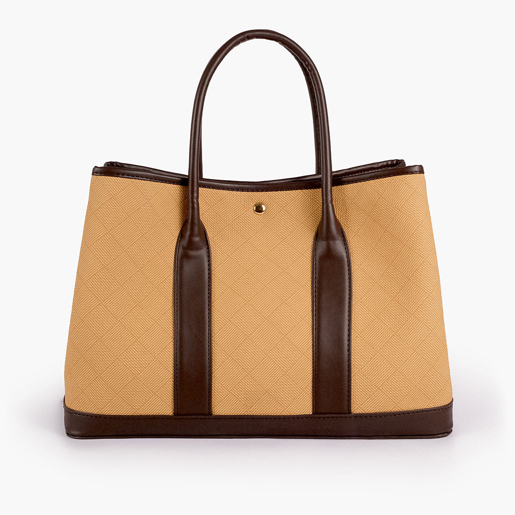 Beige cane tote