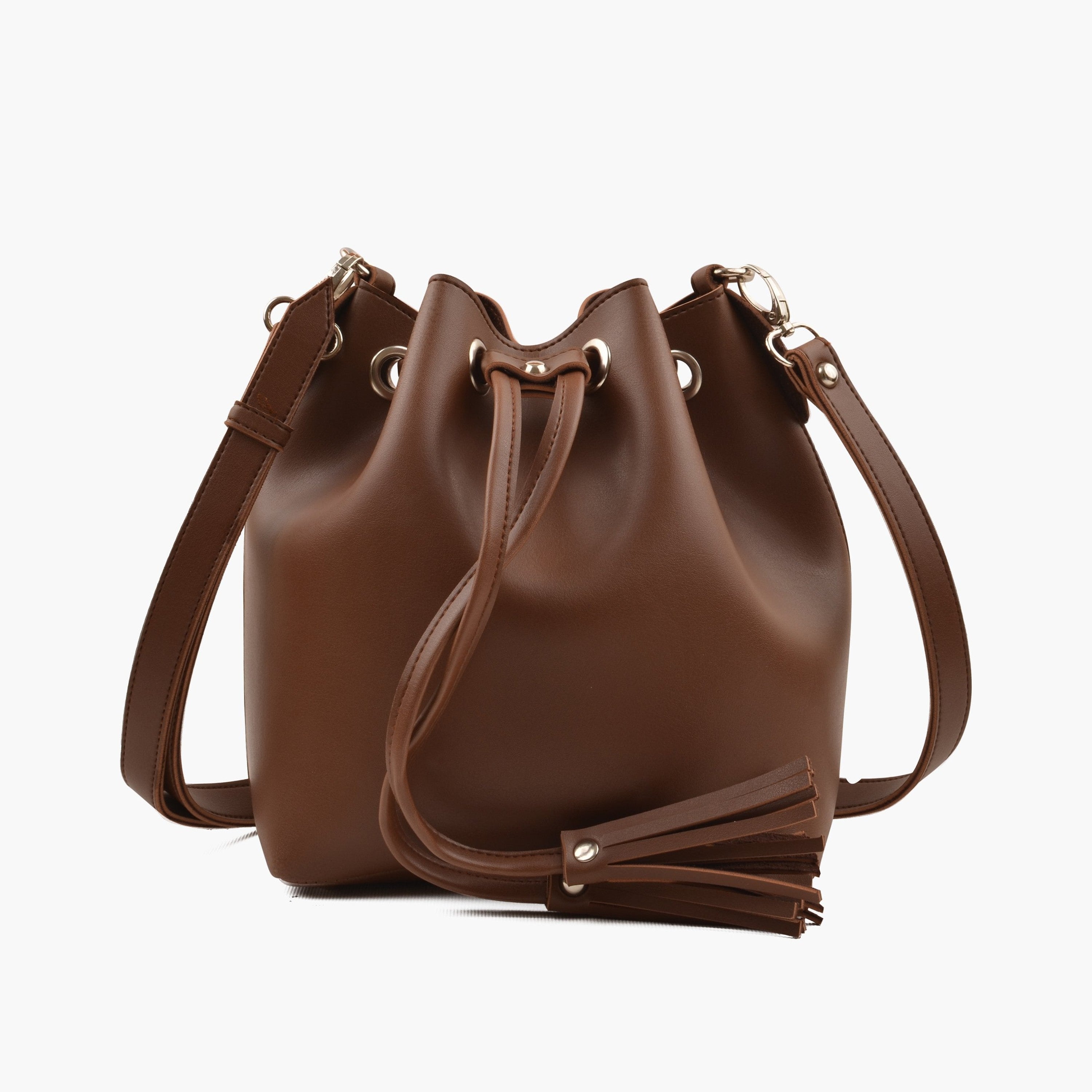 Horse brown bucket bag