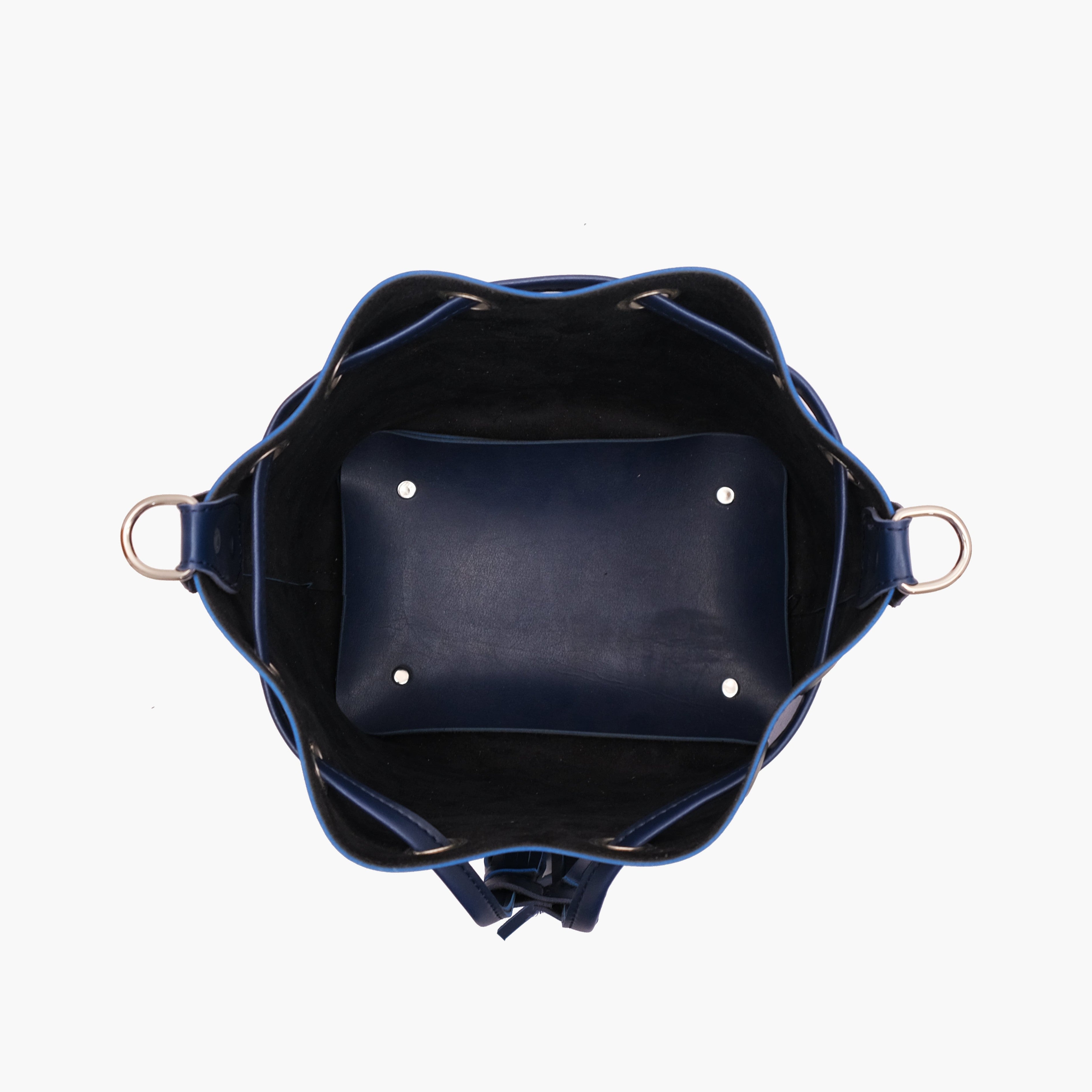 Blue bucket bag