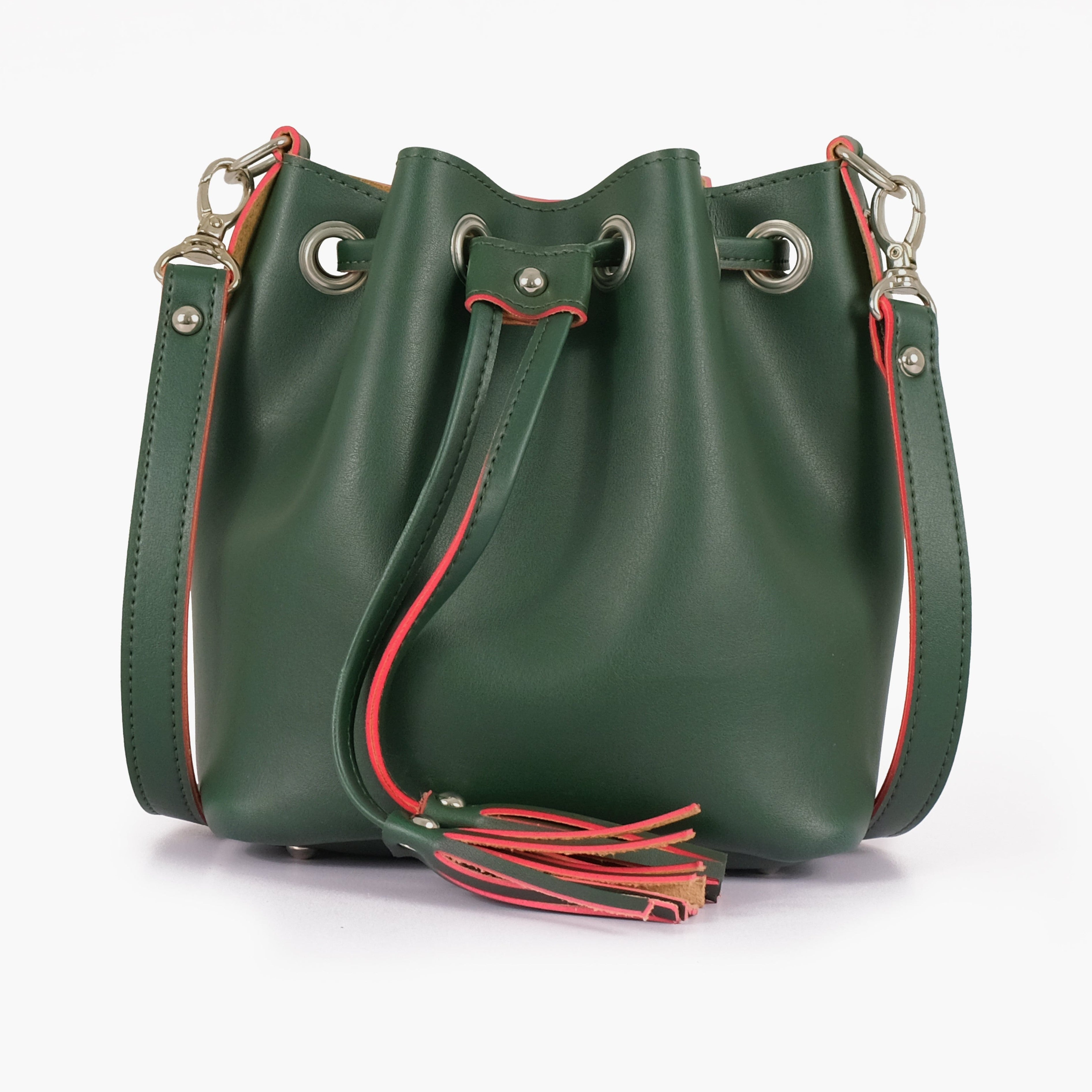 Army green bucket bag