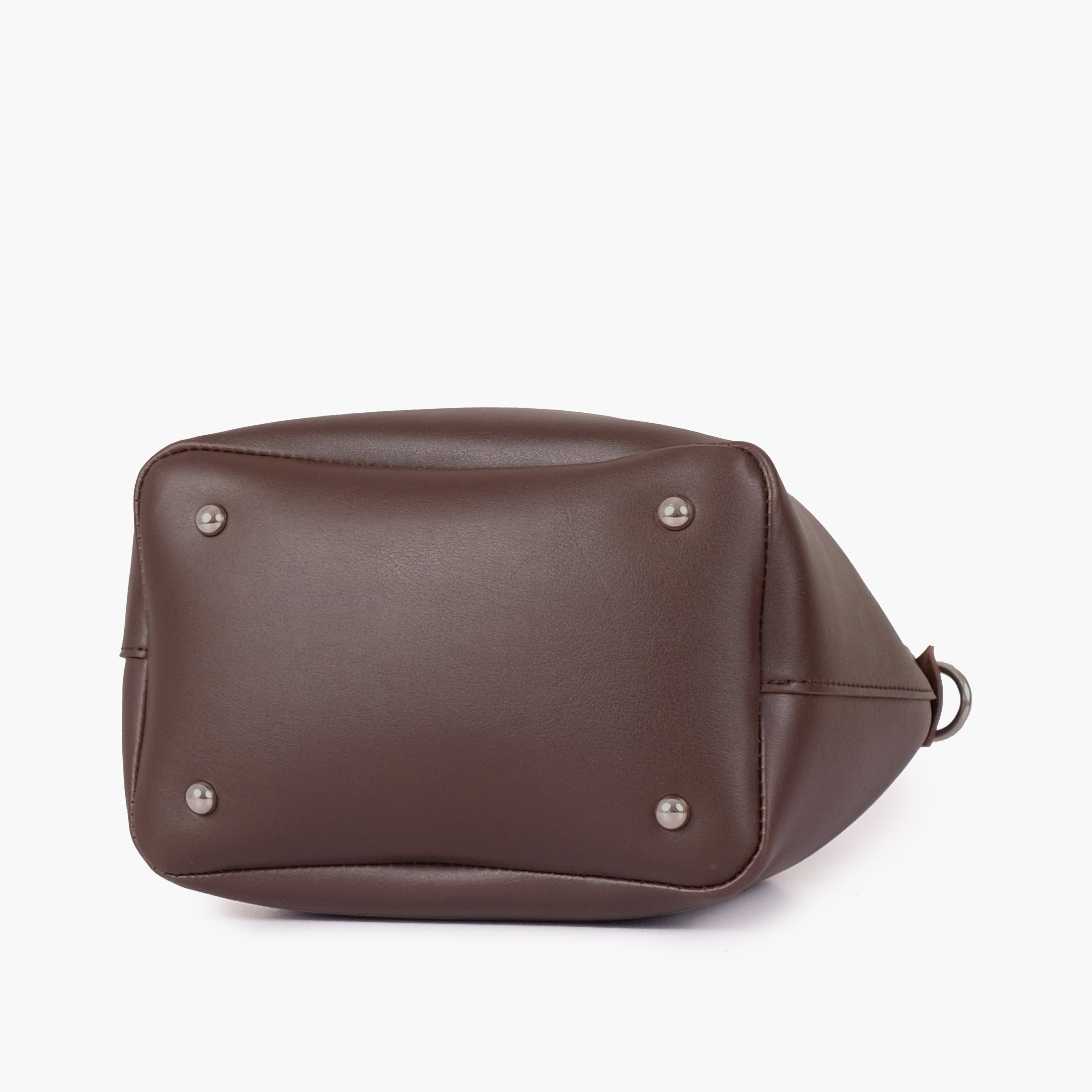 Dark brown bucket bag