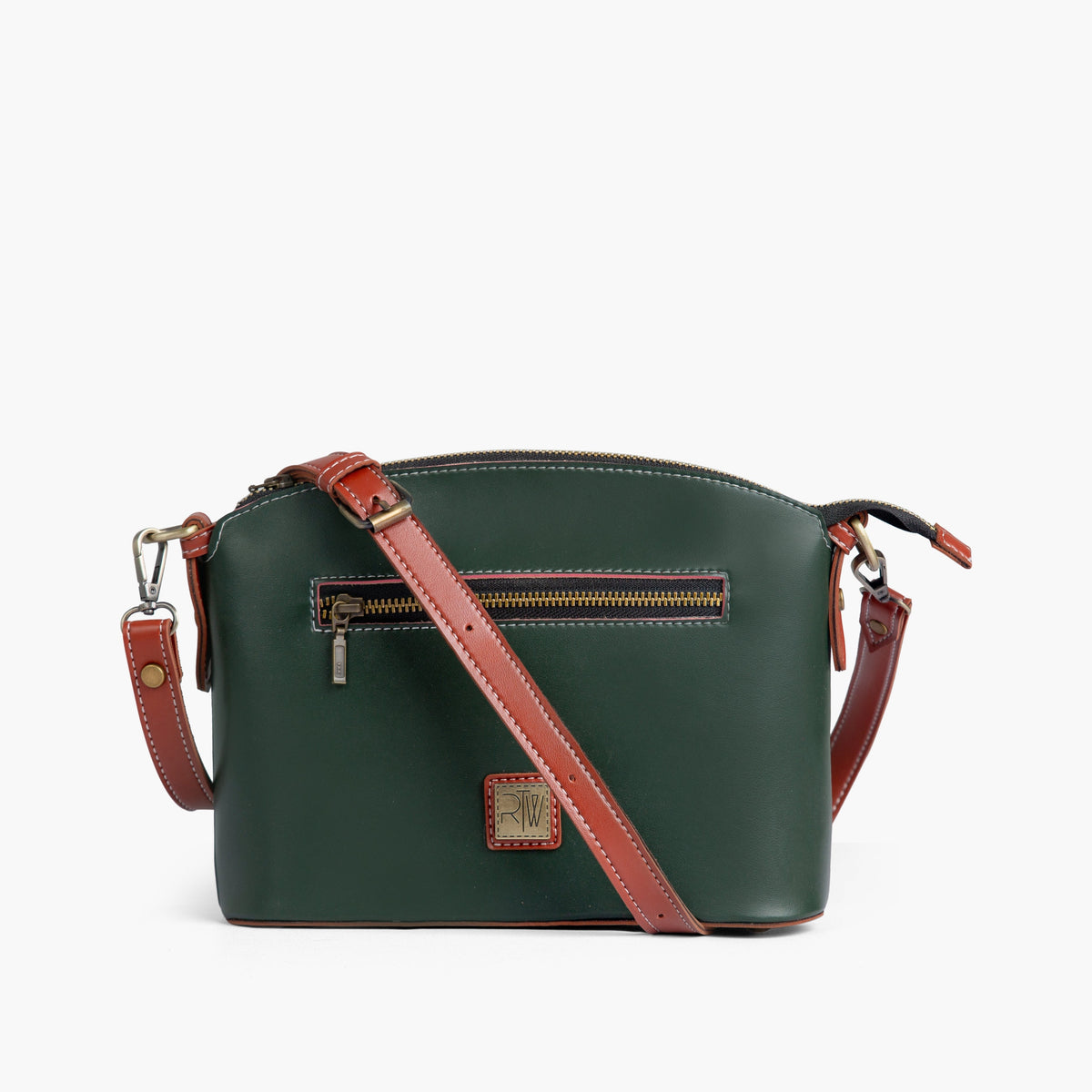 Army green dome cross-body bag