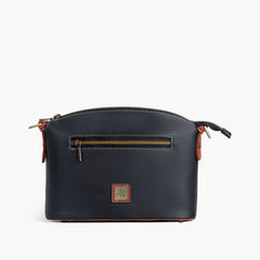Black and rust dome cross-body bag