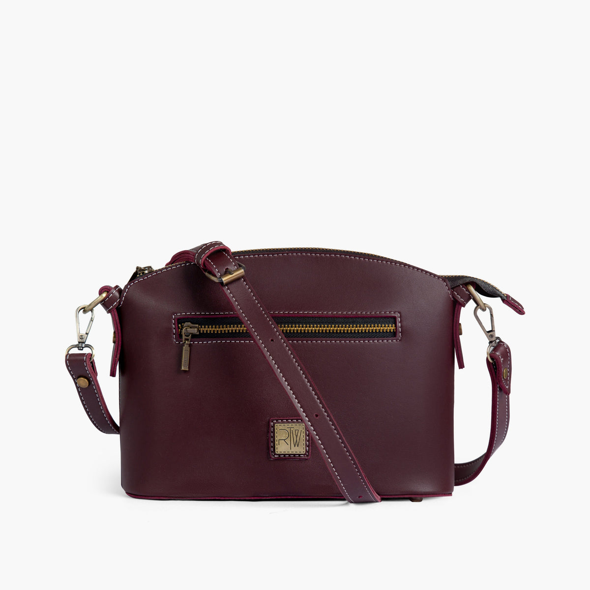 Burgundy dome cross-body bag