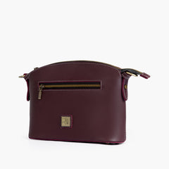 Burgundy dome cross-body bag