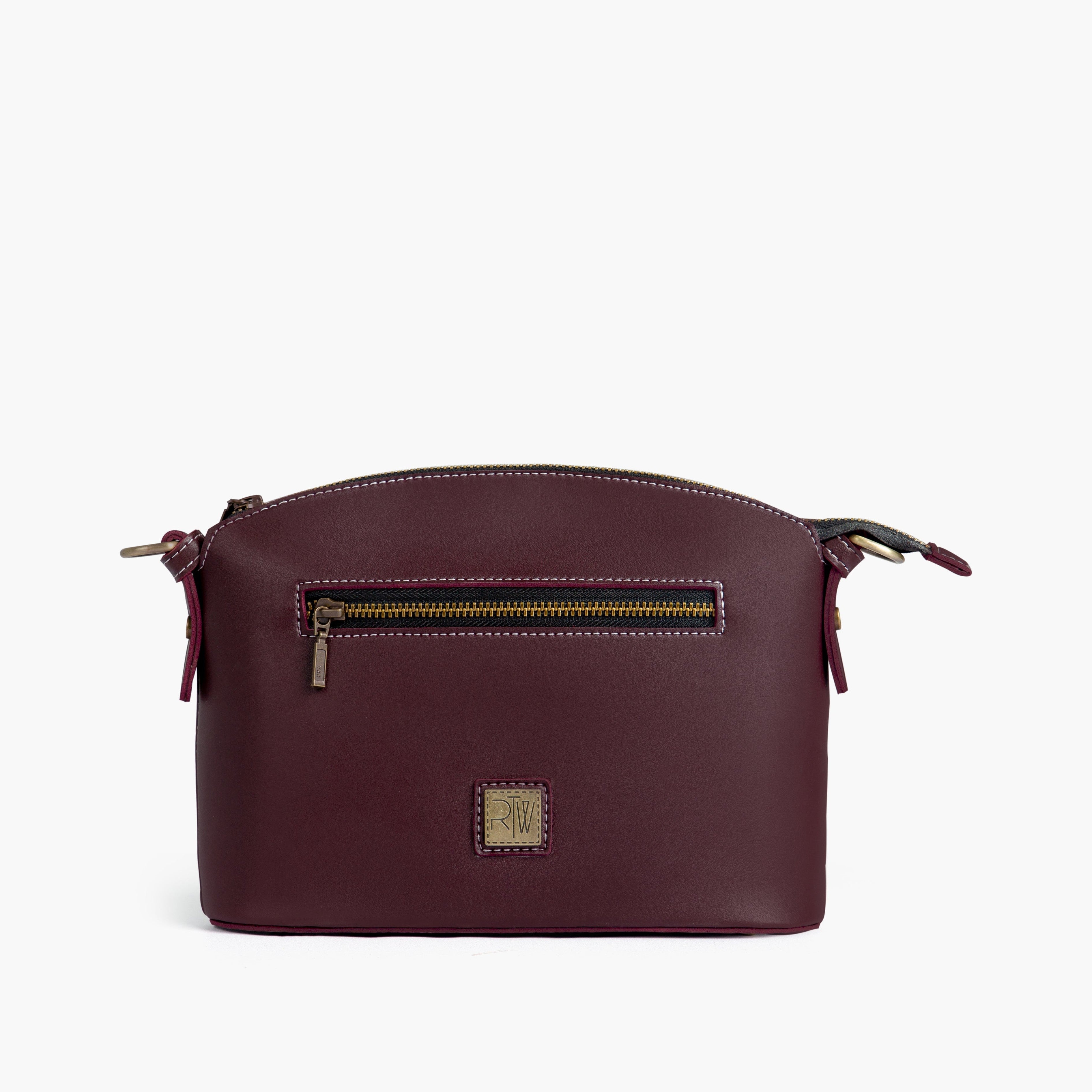 Burgundy dome cross-body bag