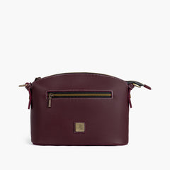 Burgundy dome cross-body bag