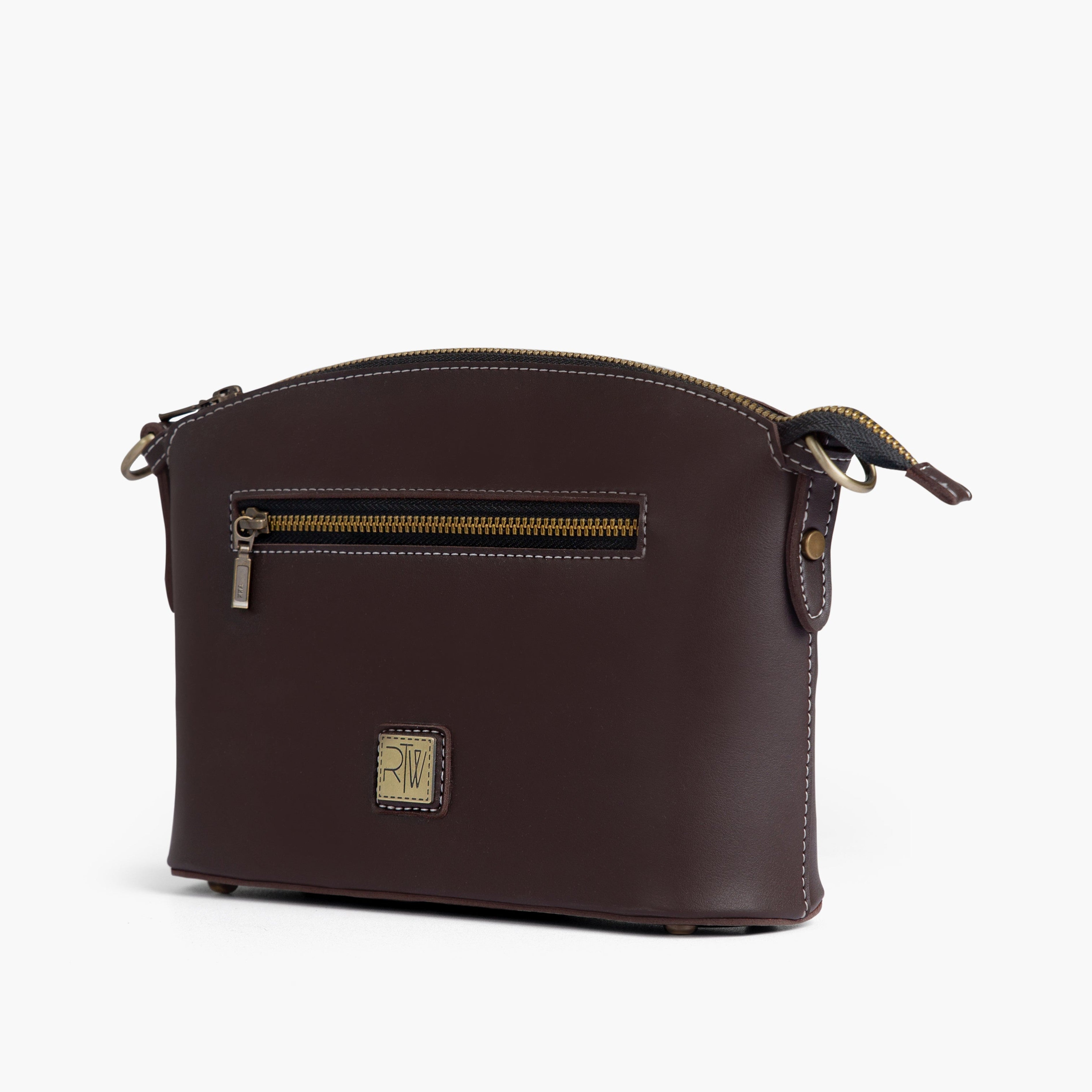 Dark brown dome cross-body bag