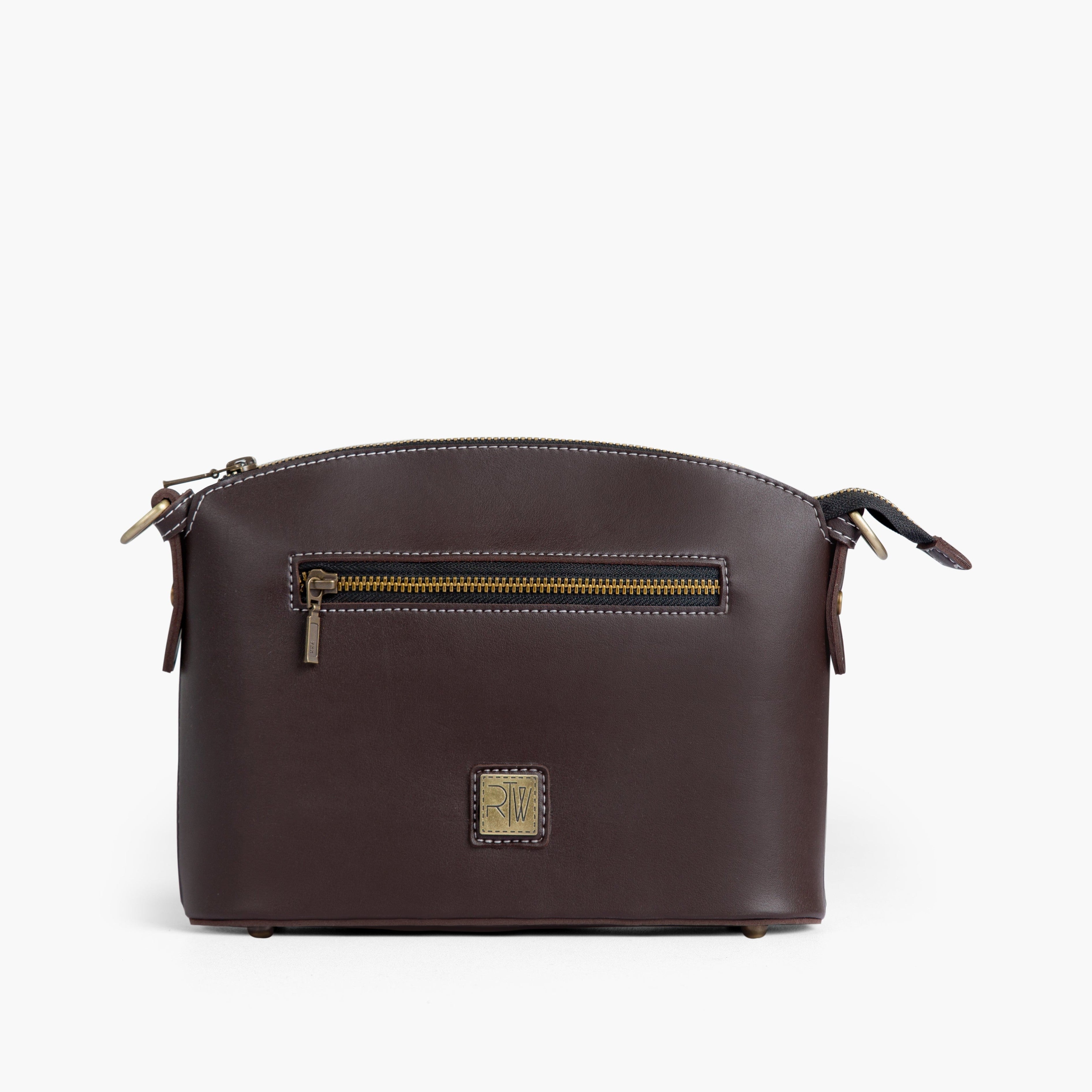 Dark brown dome cross-body bag
