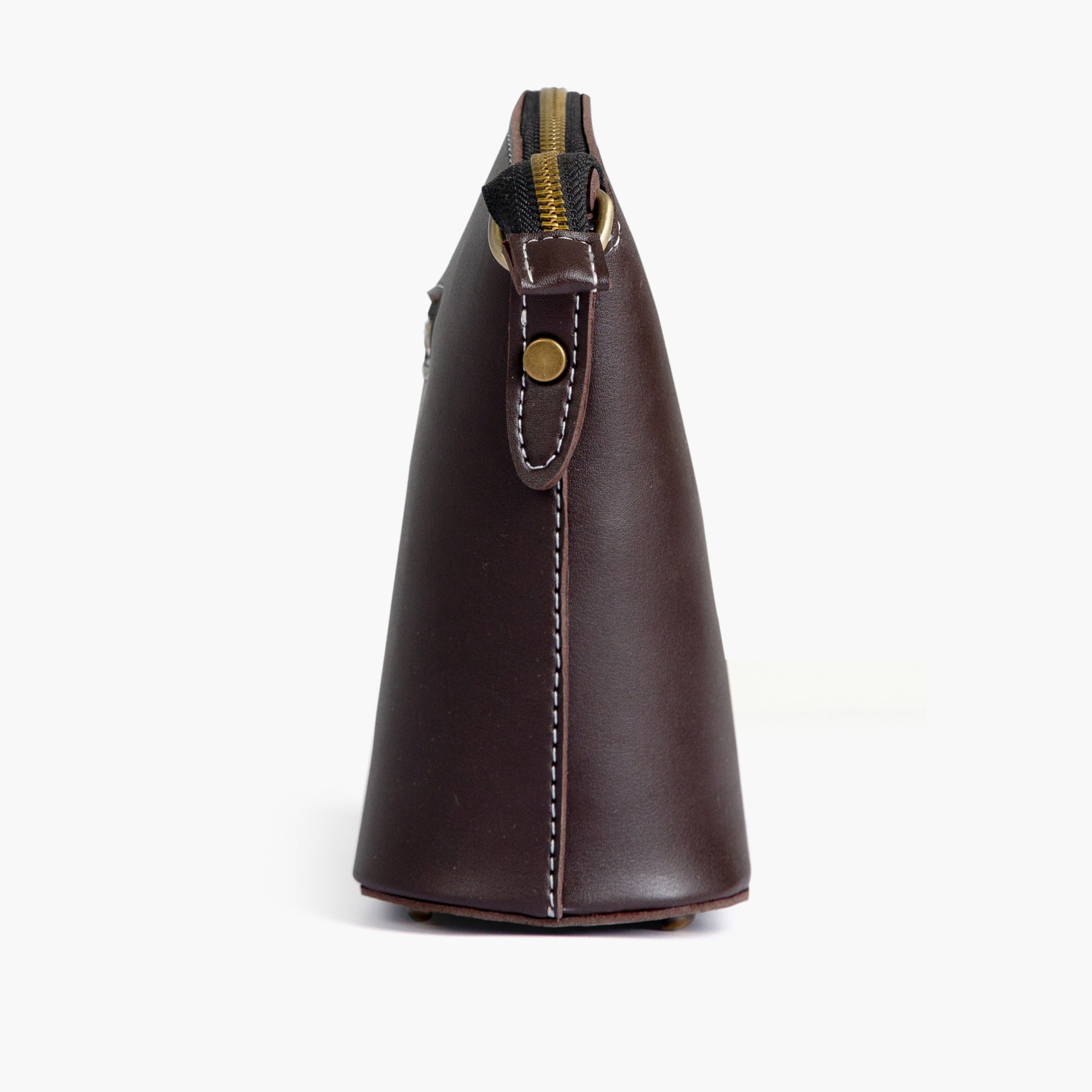 Dark brown dome cross-body bag