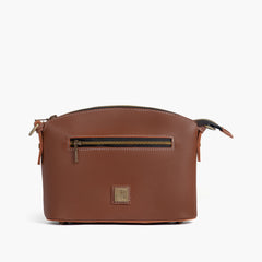 Brown dome cross-body bag