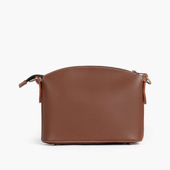 Brown dome cross-body bag