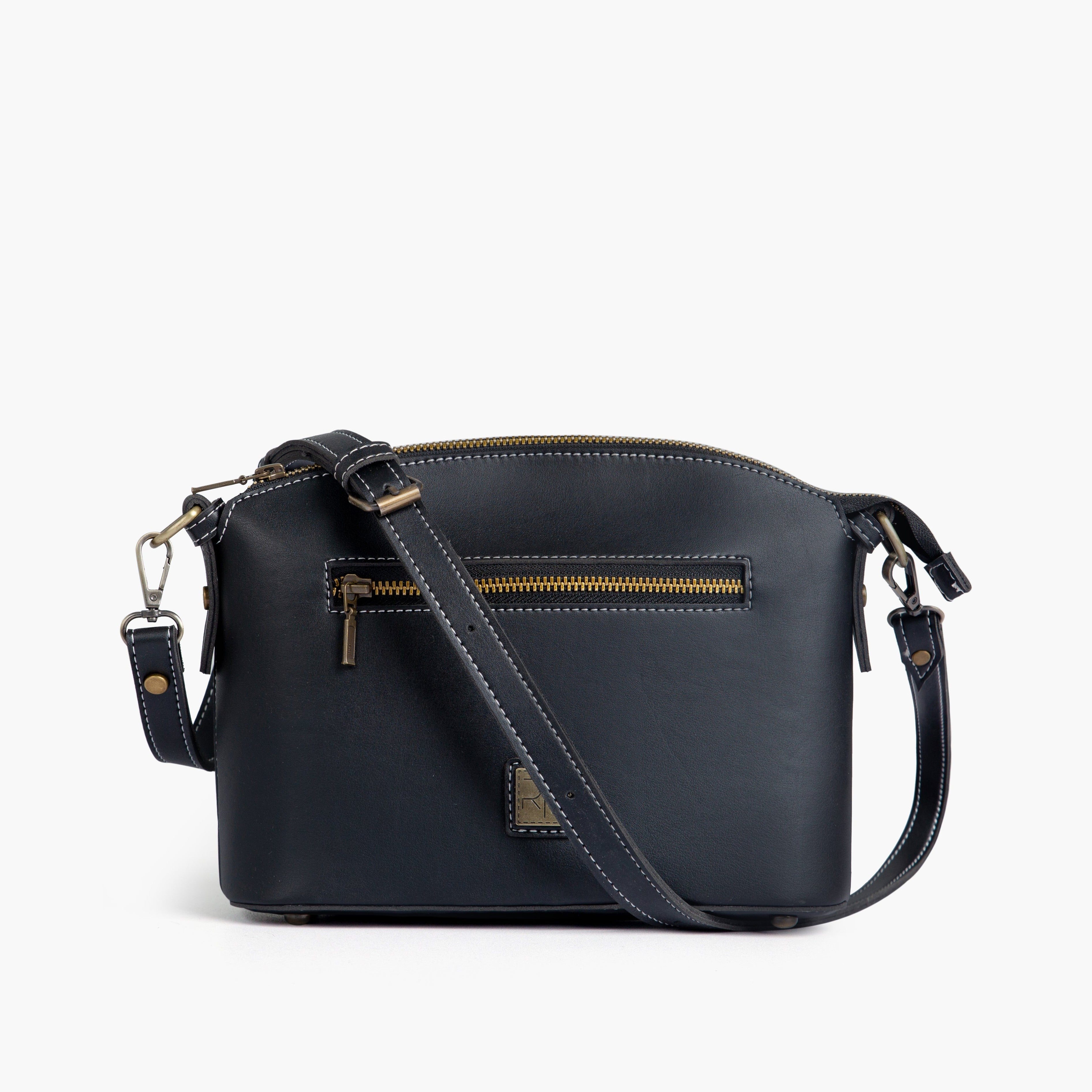 Black dome cross-body bag