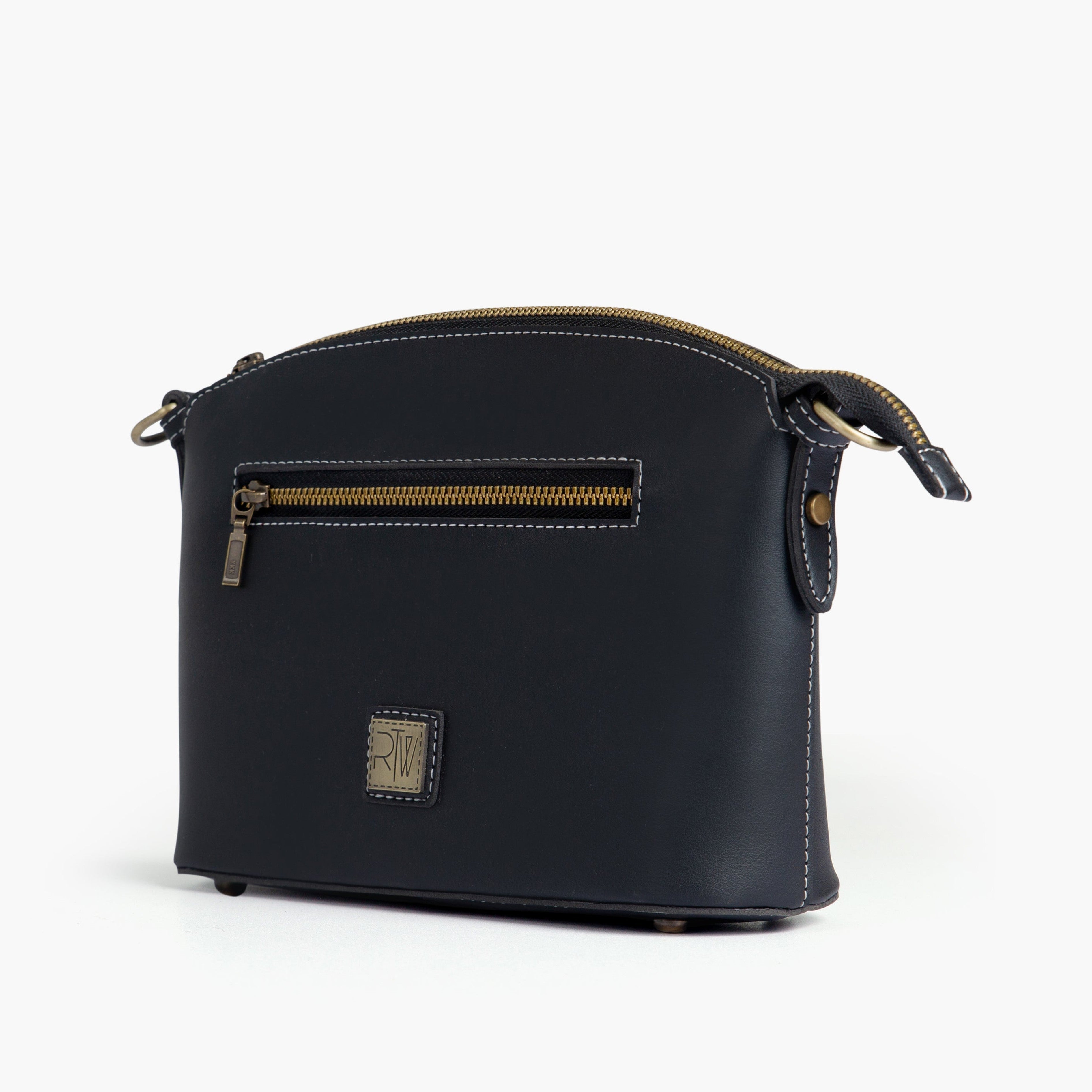 Black dome cross-body bag